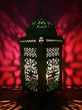 Marrakesch Orient & Mediterran Interior Windlicht Orientalische Laterne aus Metall Safiye 41cm, orientalisches Windlicht, Marokkanische Metalllaterne für draußen als Gartenlaterne, oder Innen als Tischlaterne, Marokkanisches Gartenwindlicht