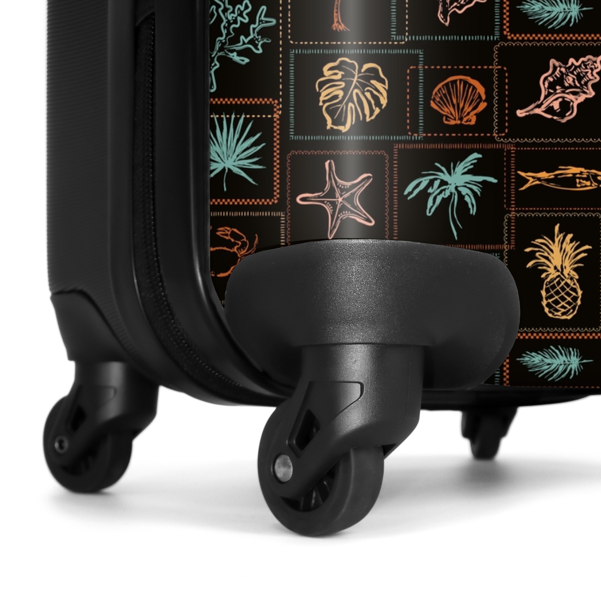 NoBoringSuitcases.com© Hartschalen-Trolley Dunkle Sommer-Vibes Druck 55x35x20cm, 4 Rollen, Kinder Koffer Klein, Trolley Handgepäck, Reisekoffer