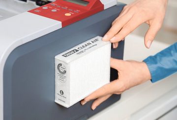 tesa CleanAir-Filter Clean Air Feinstaubfilter, Zubehör für Laserdrucker, Kopierer, Fax-Geräte, saubere Luft in Büro & Home-Office - Größe M - 14 cm : 7 cm