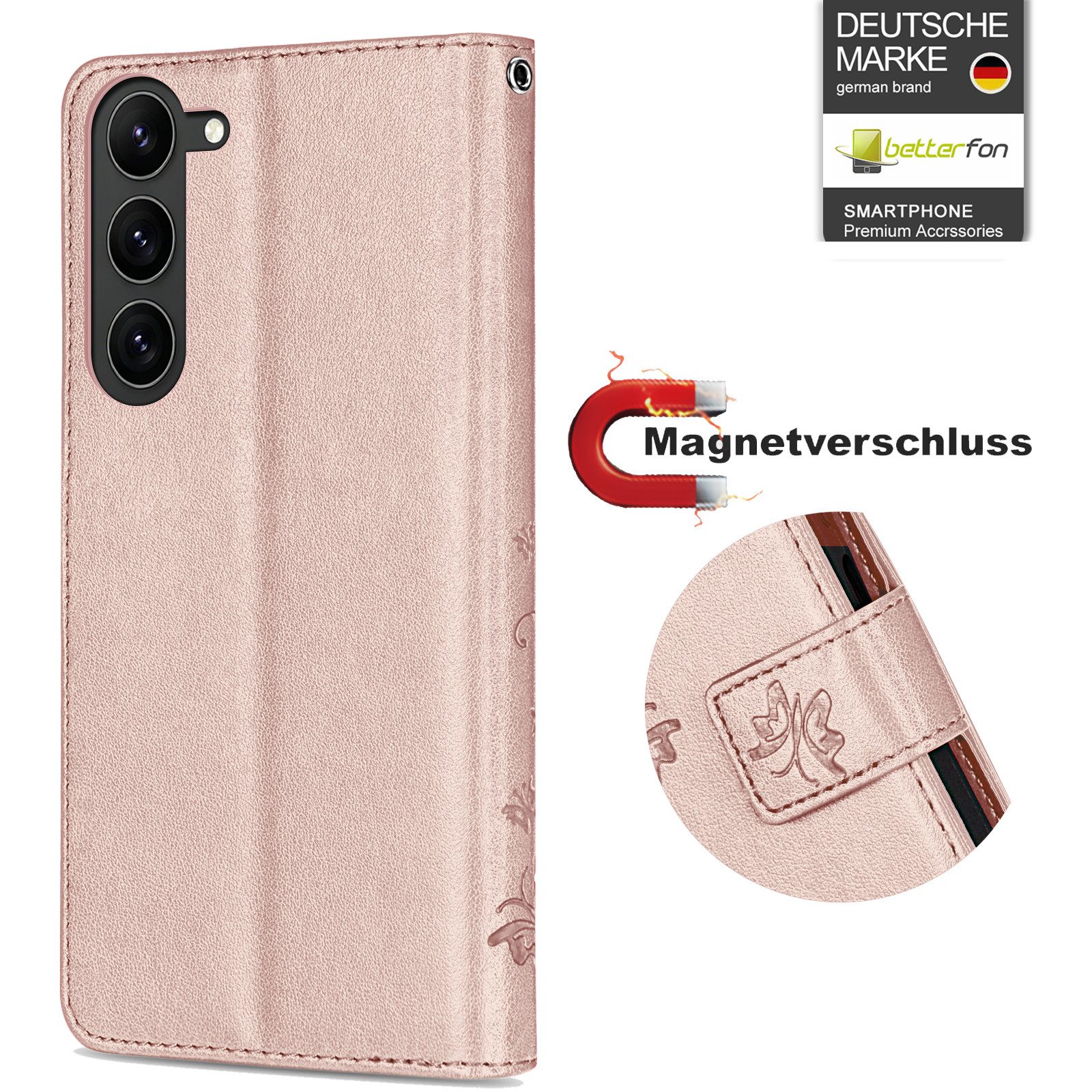 betterfon Handyhülle für Samsung Galaxy S26 Hülle Wallet Case Kartenfächern, Hergestellt aus PU-Leder & weichem TPU – Bild 2 von 5