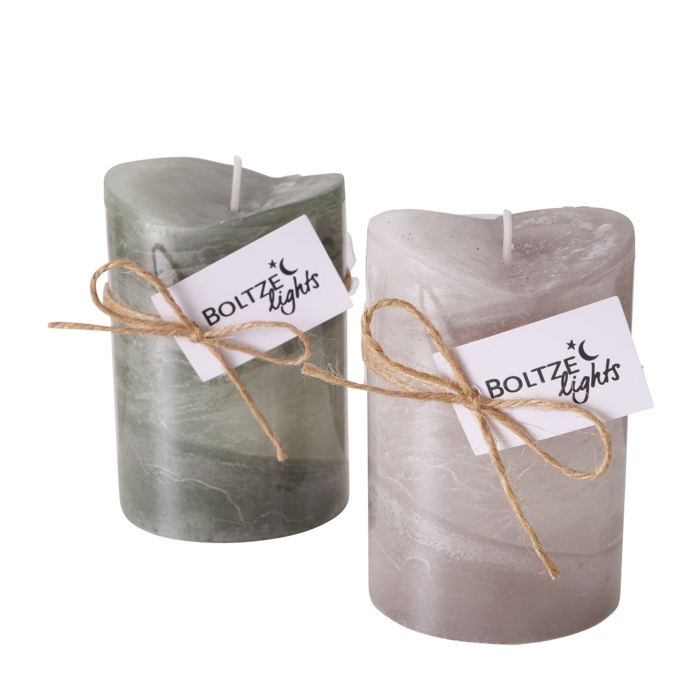 BOLTZE Stumpenkerze Stumpenkerze, 1 Stück, Beige oder Hellgrün, Ø 7 cm, 10 cm hoch