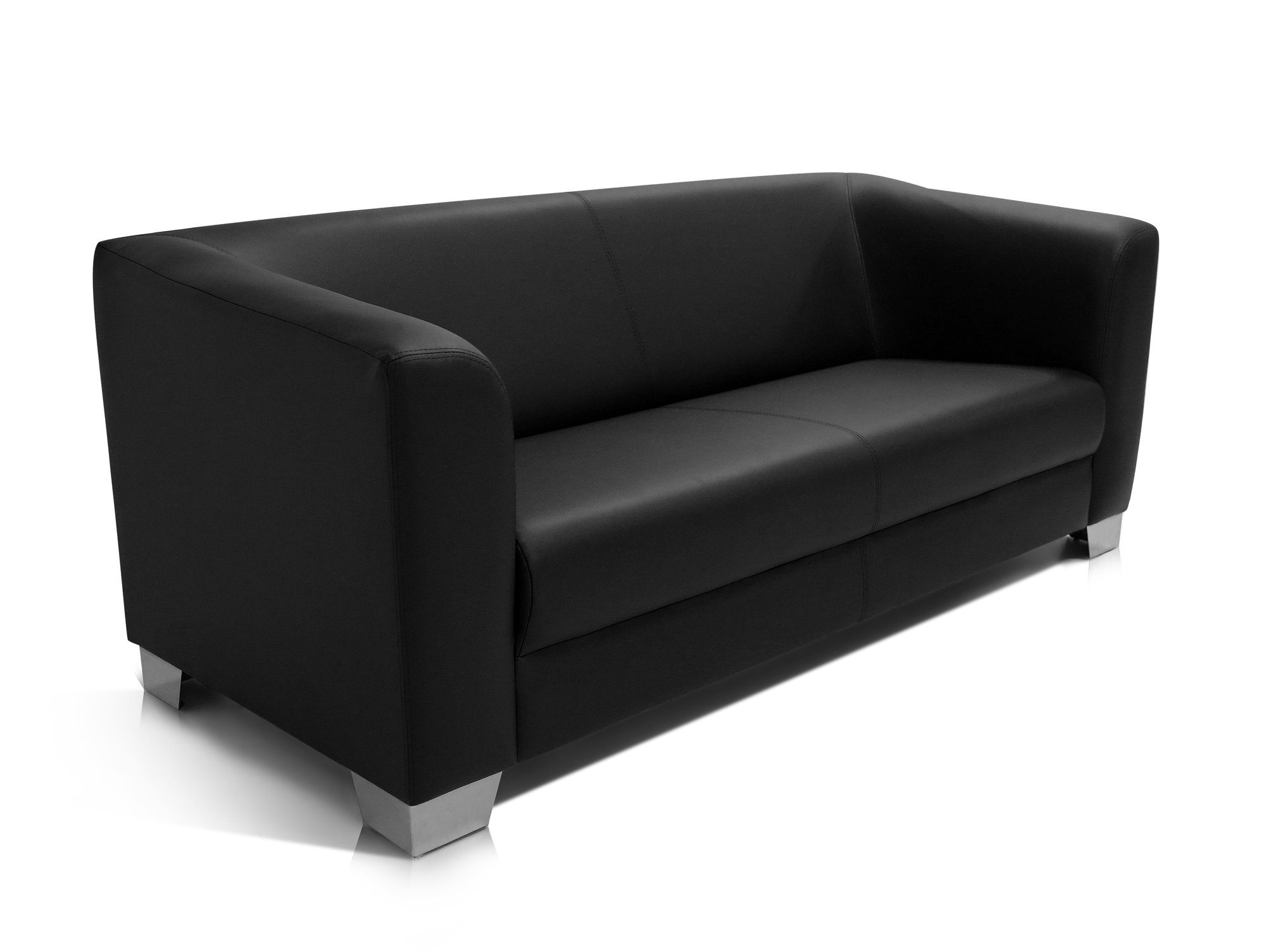 Moebel-Eins Polsterecke CHICAGO 3-Sitzer Sofa schwarz