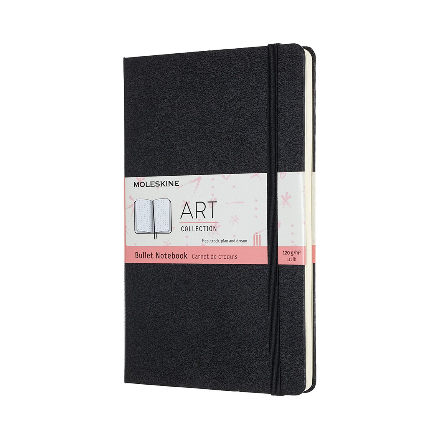 MOLESKINE Notizbuch, Bullet- 120G-Papier- Fester Einband-Groß- (13x21)-Punktraster-Schwarz