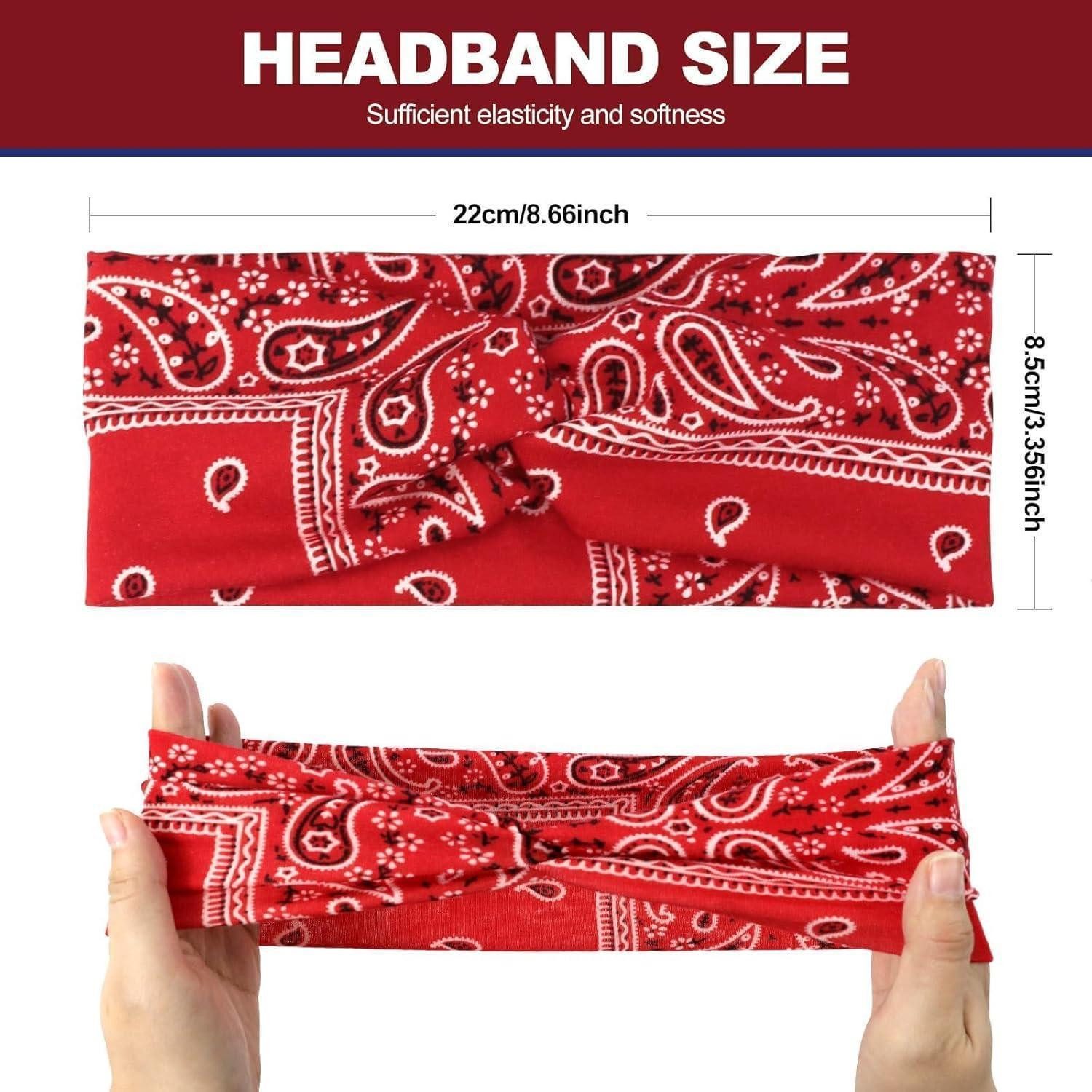 LuxusKollektion Haarband Haarbänder Damen 6er Set Boho Stirnband Elastisch Sommer Print Yoga