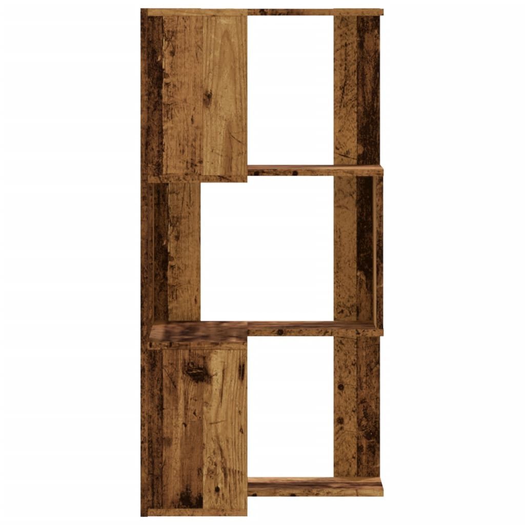 vidaXL Bücherregal Eck-Bücherregal 3 Böden Altholz-Optik 50x50x102cm Holzwerkstoff, 1-tlg. – Bild 5 von 5