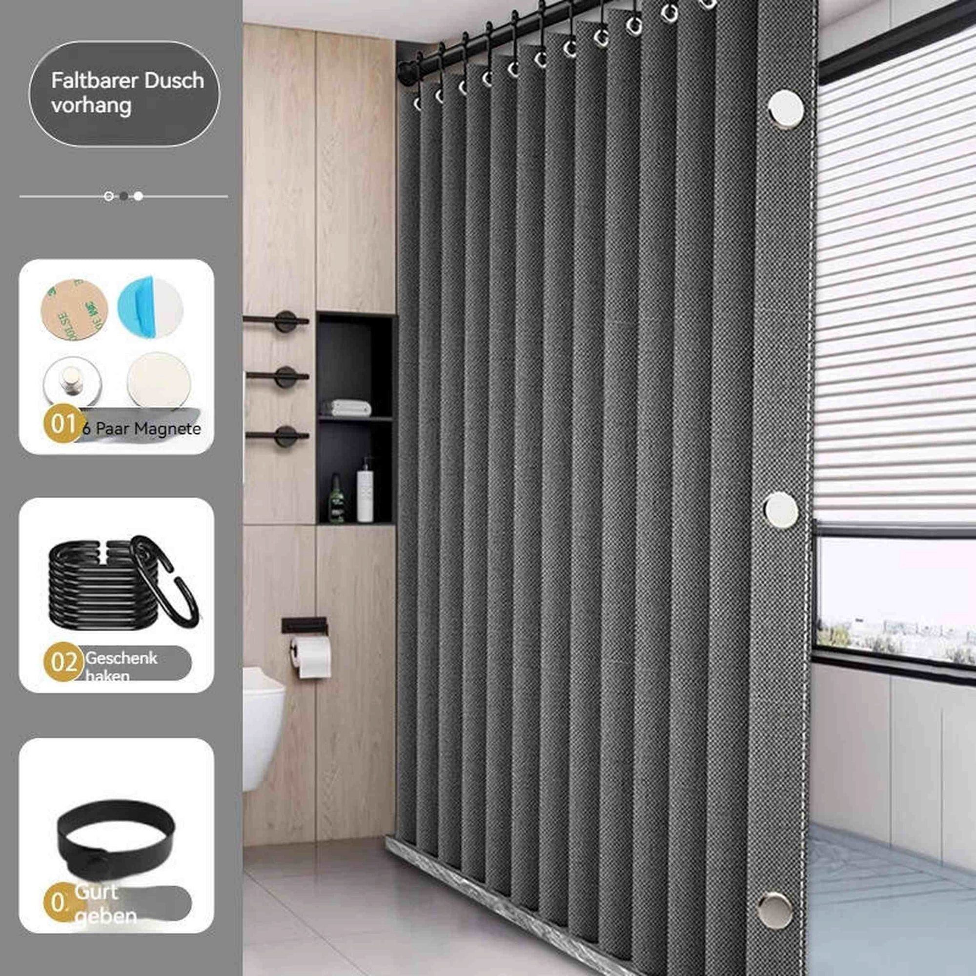 YRIIOMO Duschvorhang Badezimmer Vorhang Faltender magnetischer günstig online kaufen
