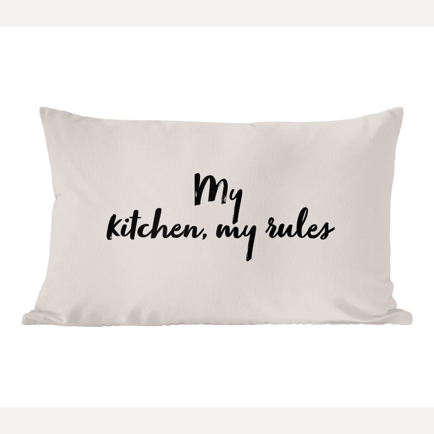MuchoWow Dekokissen Meine Küche, meine Regeln - Kulinarisches - Zitate - Sprichwörter -, Wohzimmer Dekoration, Zierkissen, Dekokissen mit Füllung, Schlafzimmer