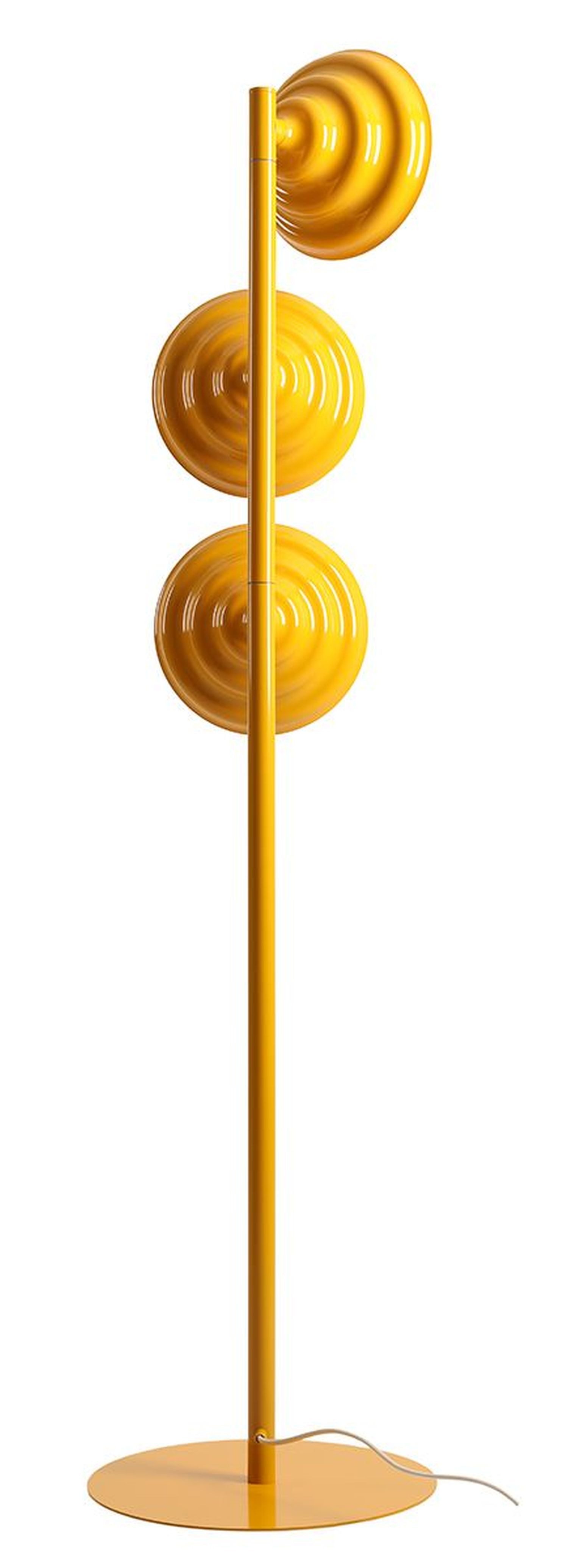 Licht-Erlebnisse Stehlampe NAREN, Metall G9 148 cm hoch Gelb 3-flammig Modern