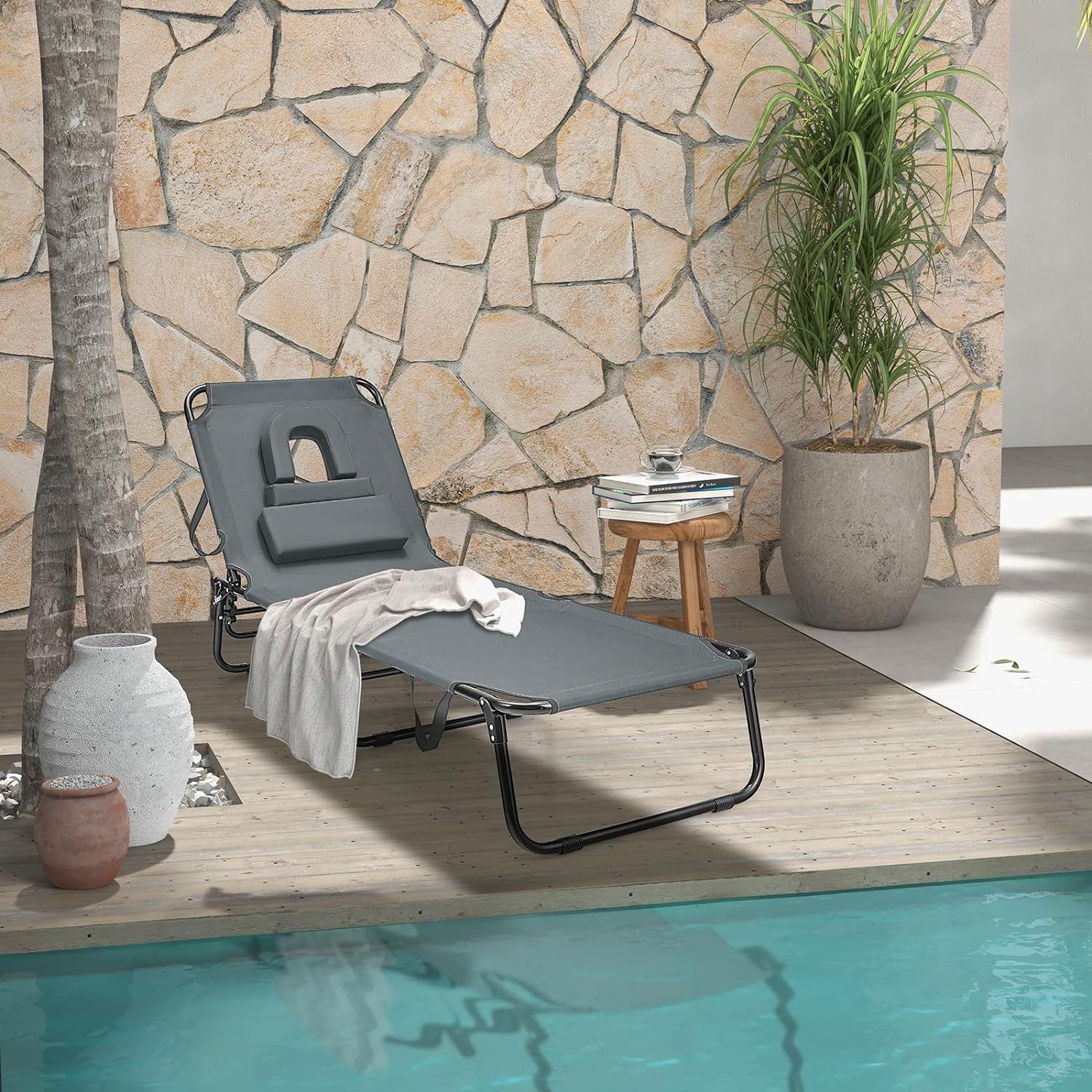 KOMFOTTEU Gartenliege Sonnenliege Strandliege klappbar, mit günstig online kaufen