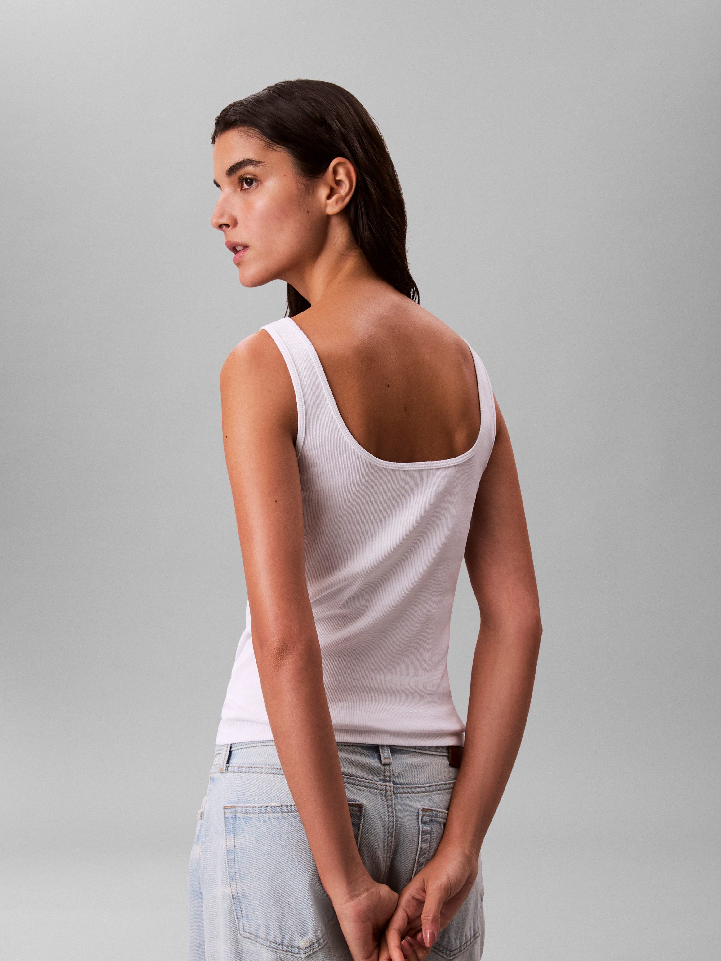 Calvin Klein Jeans Tanktop MONOGRAM SCOOP NK RIB TANK TOP Mit Rundhalsausschnitt, regular fit