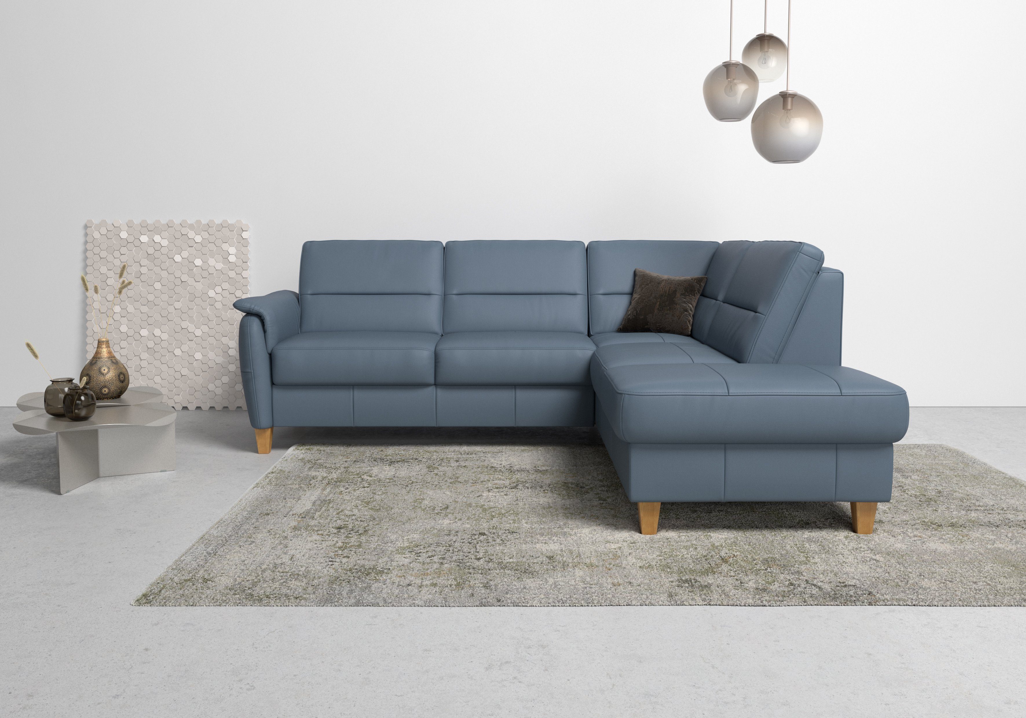 Home affaire Ecksofa Palmera L-Form, B: 236 cm, optional Bettfunktion & Bettkasten, Federkern
