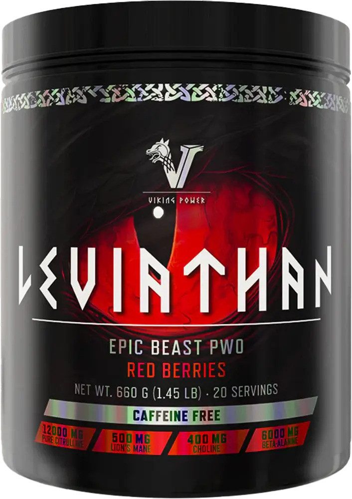 Viking Power Leviathan Hardcore - Caffeine Free - 660 g - Red Berries Pulver, 660 g, Pulver