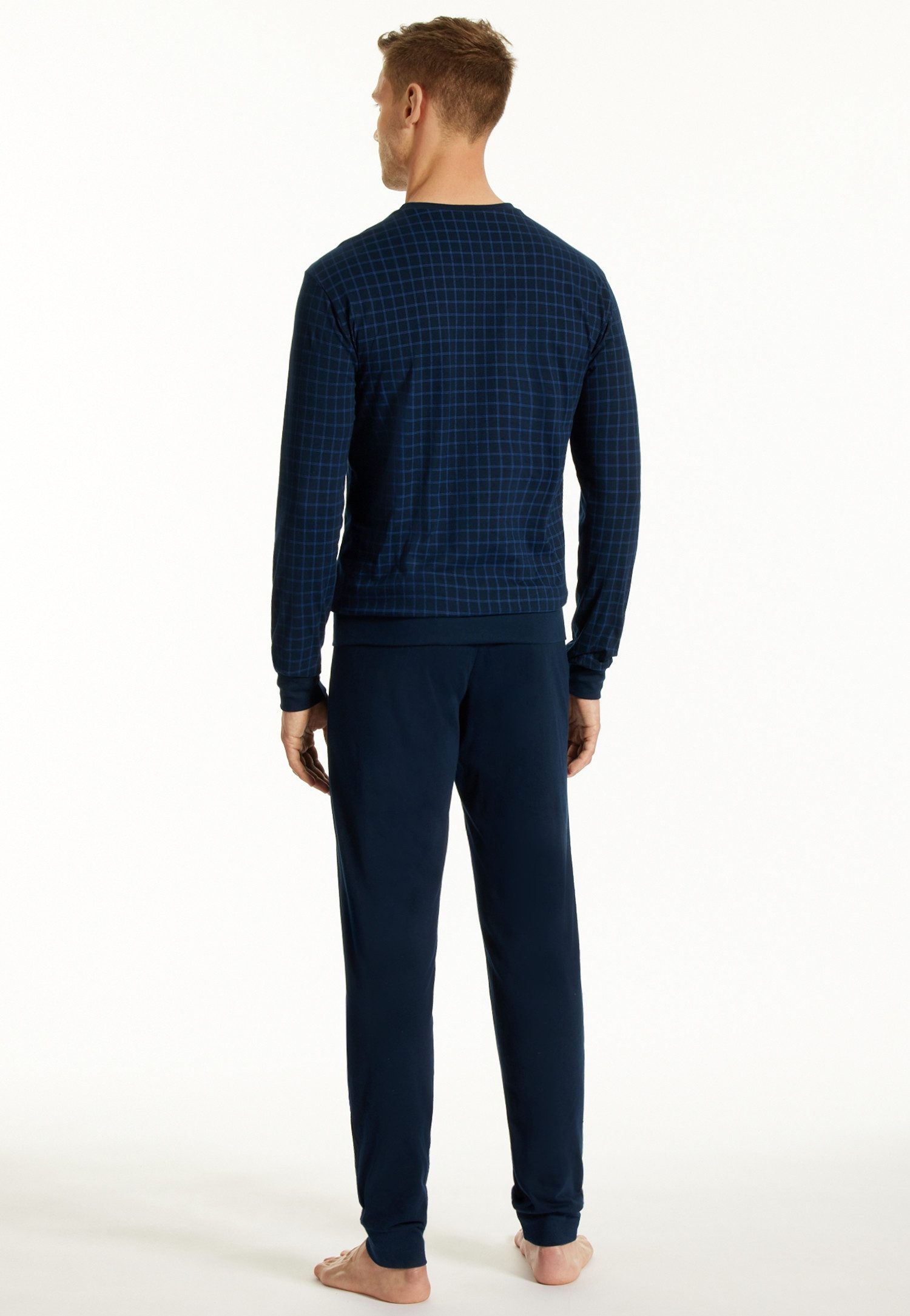 uncover by SCHIESSER Schlafanzug Uncover Nightwear (2 tlg) Langarm, Rundhals-Ausschnitt, Single Jersey-Qualität, weich