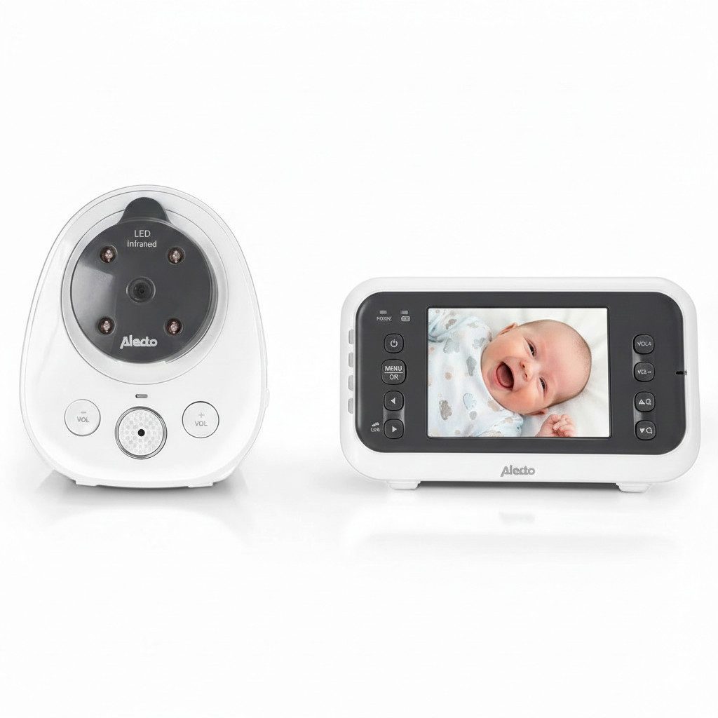 Alecto Video-Babyphone DVM-77, 1-tlg., Videoübertragung, Gegensprechfunktion, flexible Nutzung für Zuhause