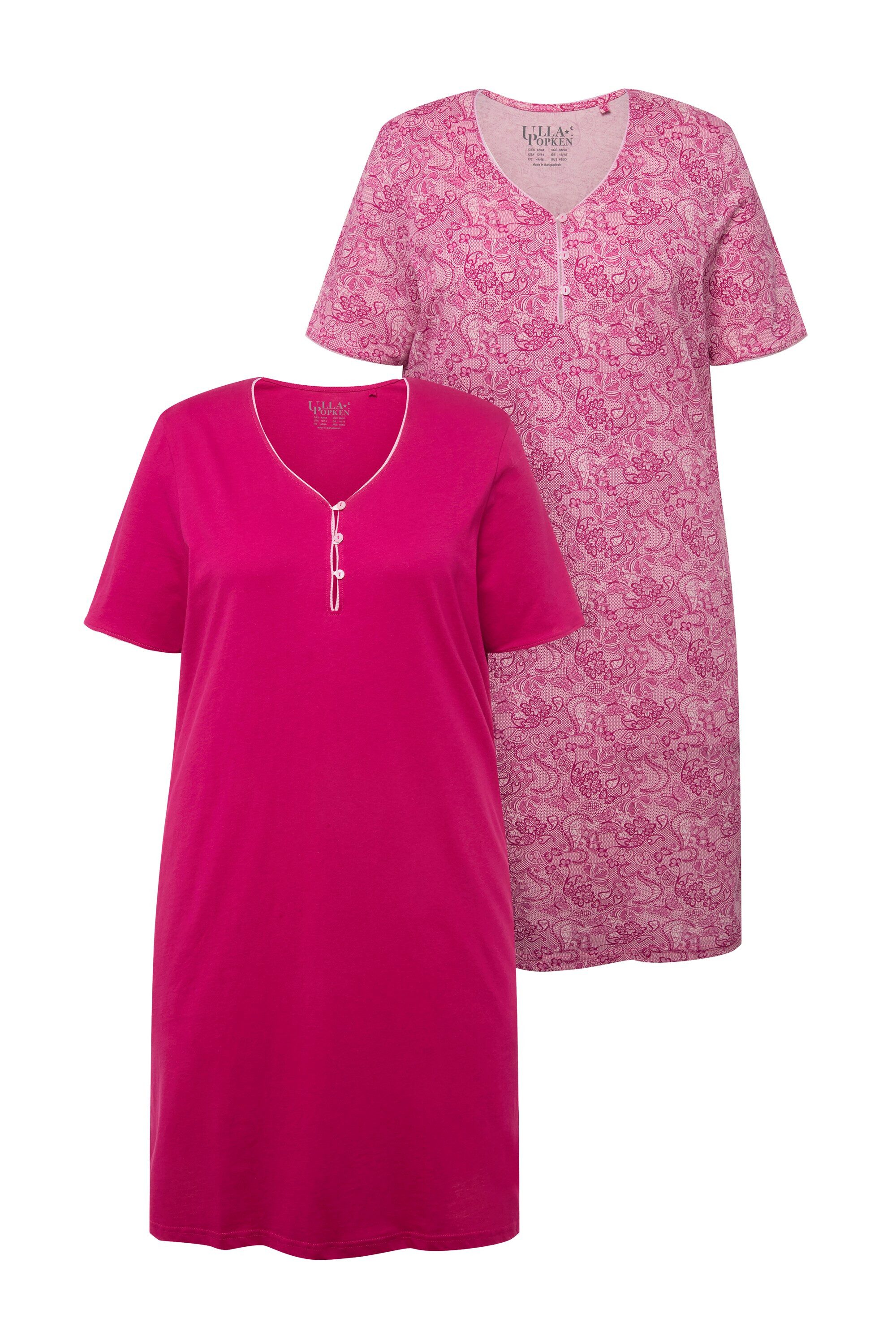 Ulla Popken Bigshirt Bigshirt 2er-Pack Zierkanten günstig online kaufen