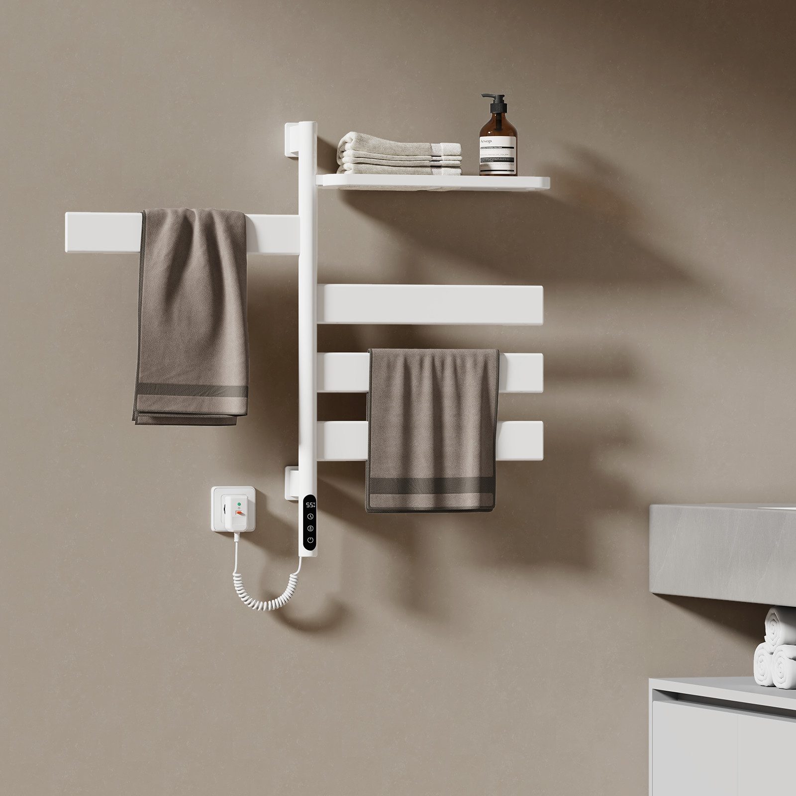 EMKE Elektrischer Badheizkörper Handtuchheizkörper elektrisch mit Thermosta günstig online kaufen