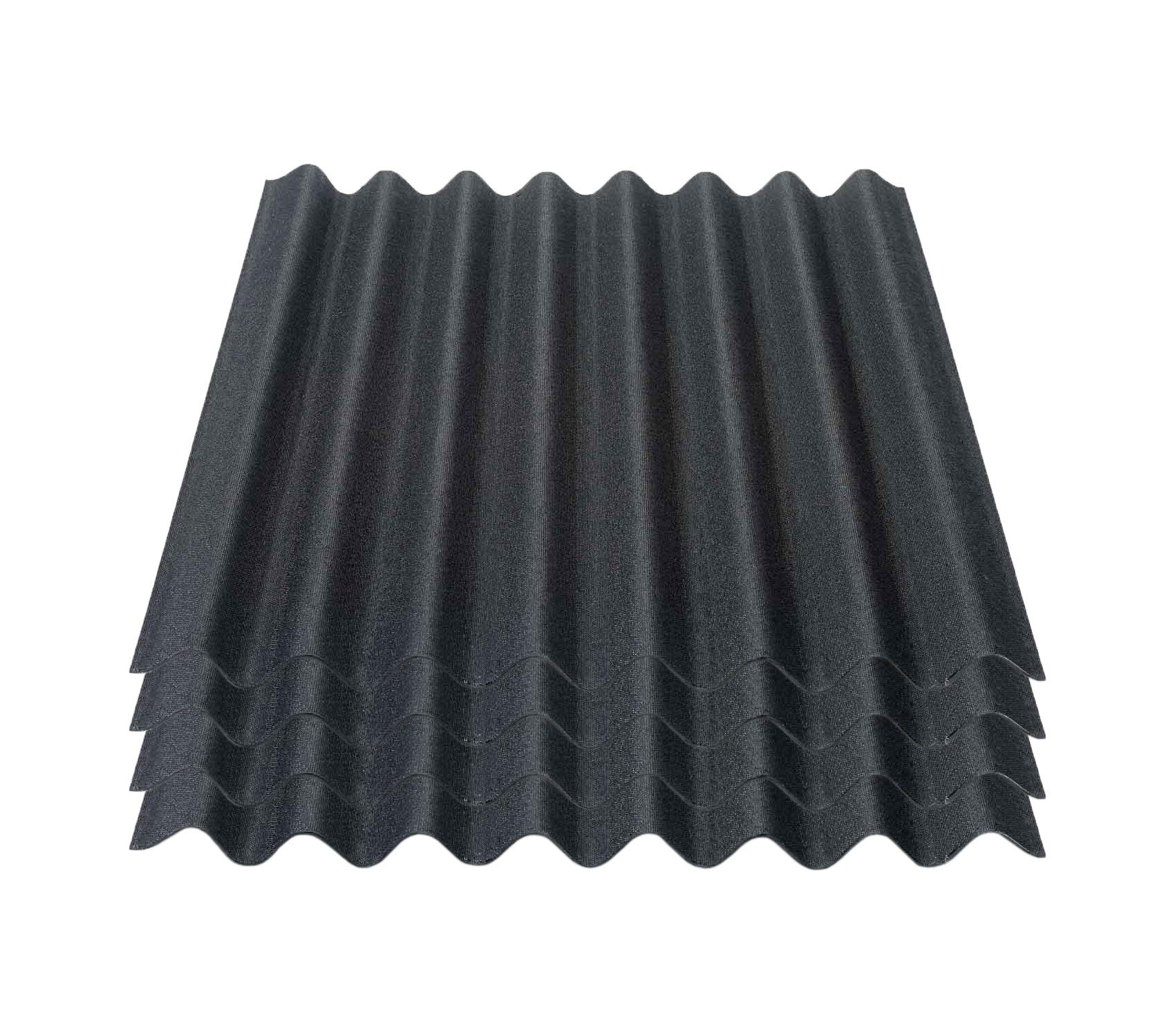 Onduline Dachpappe Onduline Easyline Dachplatte Wandplatte Bitumenwellplatten Wellplatte 4x0,76m² - schwarz, wellig, 3.04 m² pro Paket, (4-St)