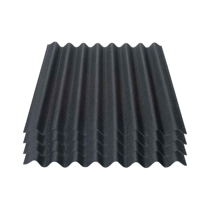 Onduline Dachpappe Onduline Easyline Dachplatte Wandplatte Bitumenwellplatten Wellplatte 4x0 76m² - schwarz wellig 3.04 m² pro Paket (4-St)