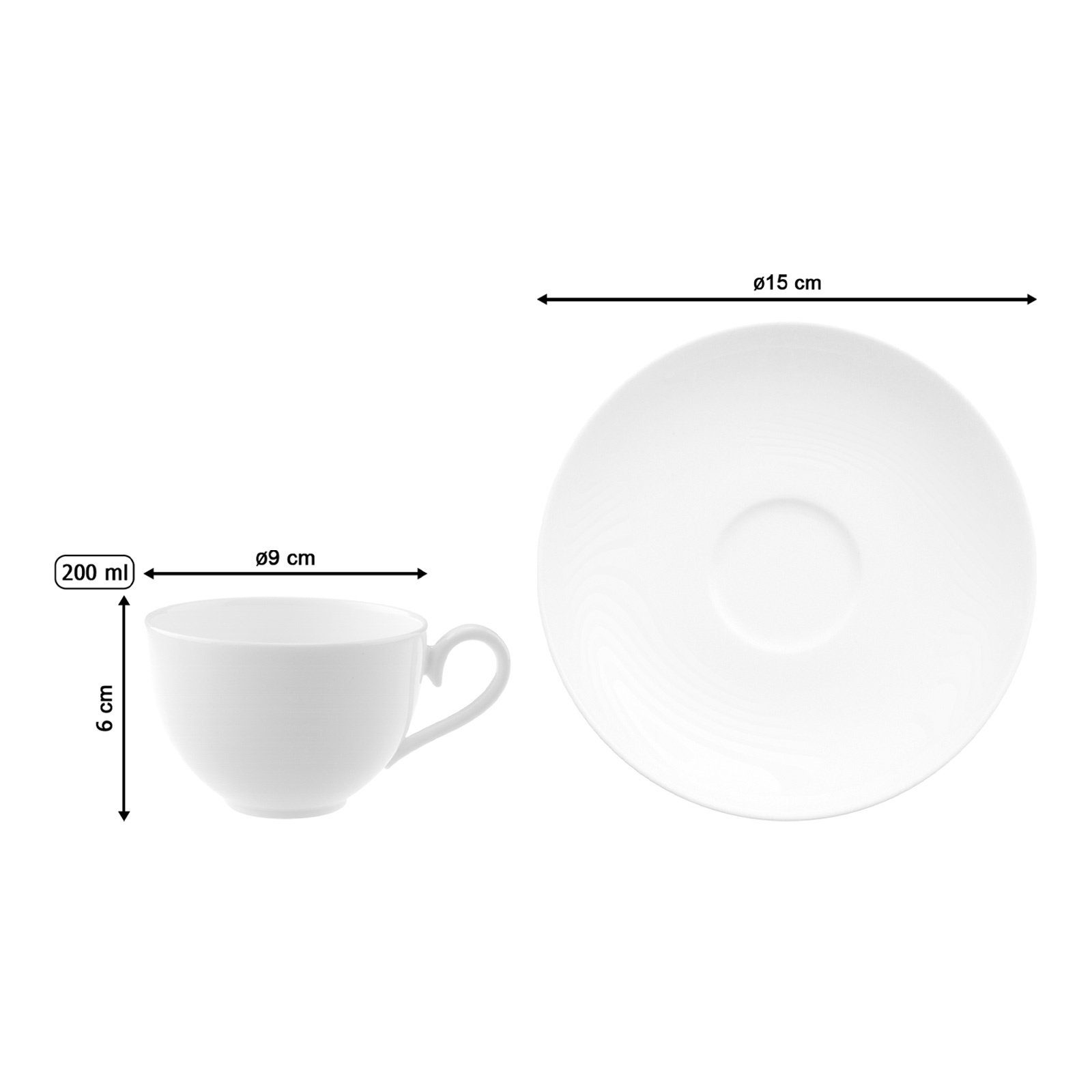 Villeroy & Boch Tasse Royal Kaffeetasse mit Untertasse 200 ml, 2-tlg., Porzellan