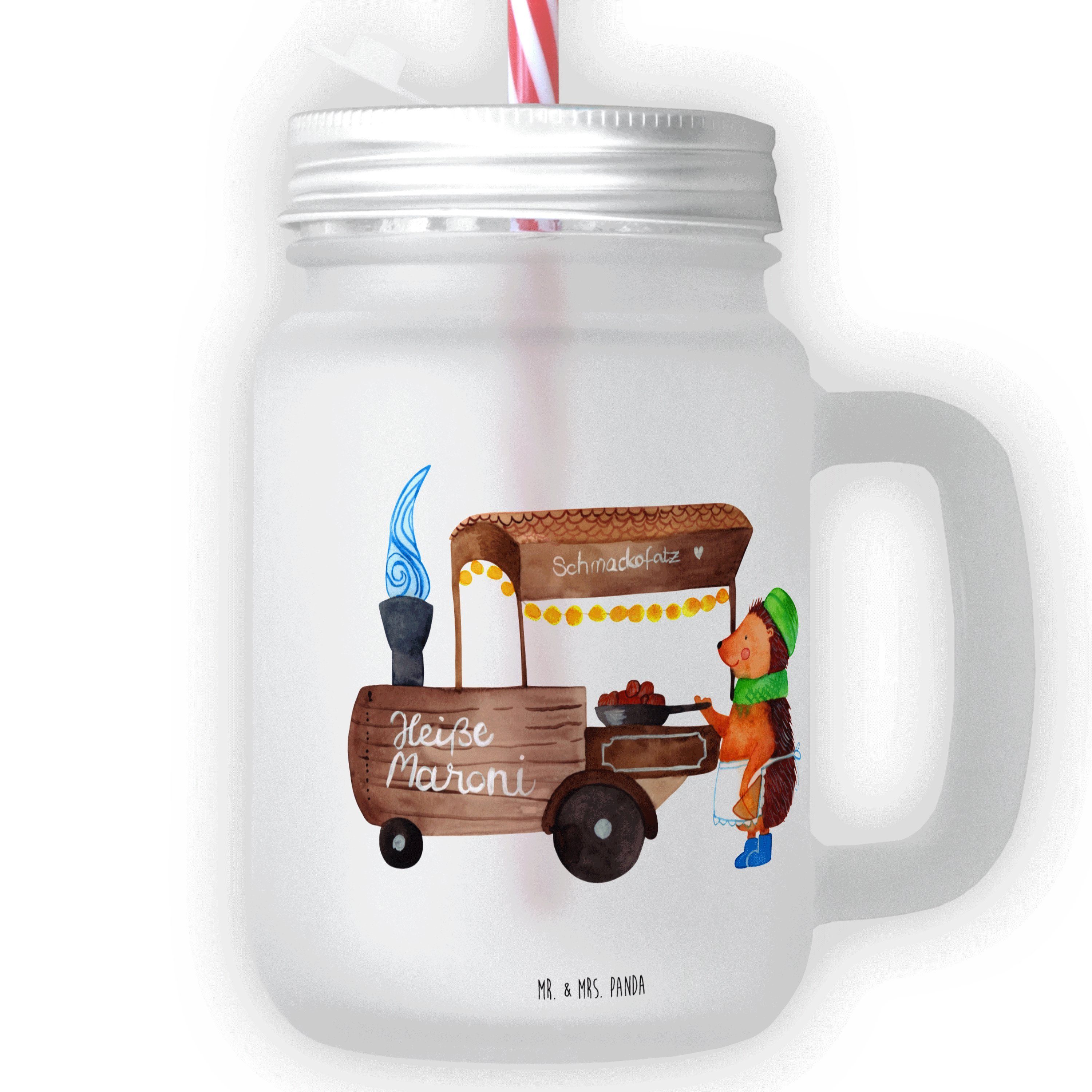Mr. & Mrs. Panda Cocktailglas Igel Maronen Transparent Geschenk