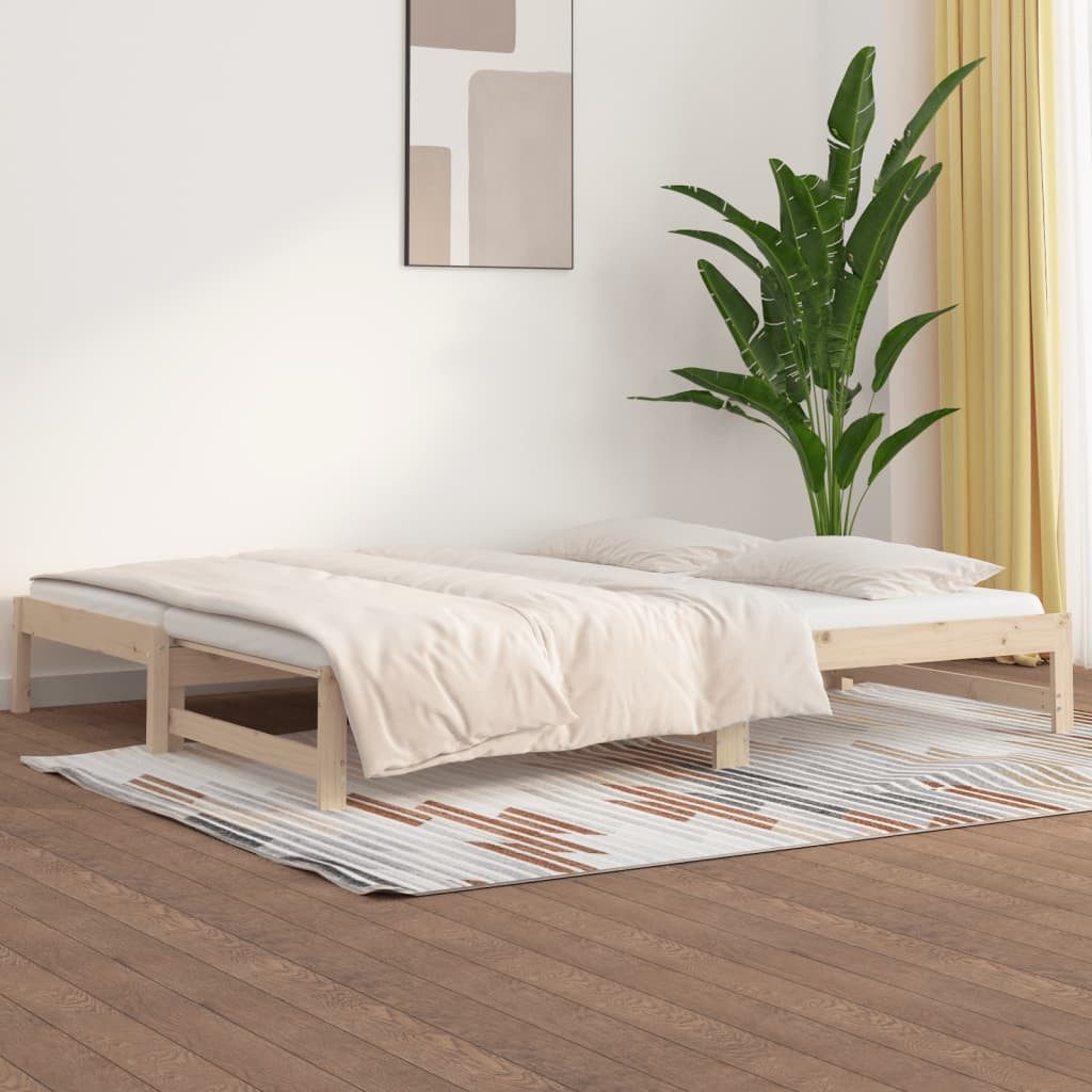 vidaXL Bett, Tagesbett Ausziehbar 2x(80x200) cm Massivholz Kiefer günstig online kaufen