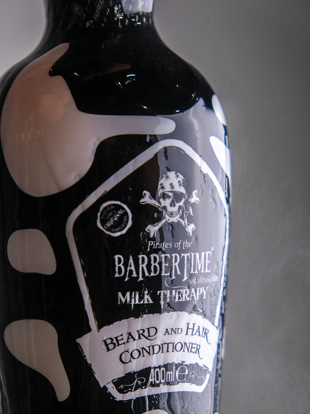 BARBERTIME Leave-in Pflege 2Phasen Leave in Conditioner für Haare & Bart 400ml Milk Therapy