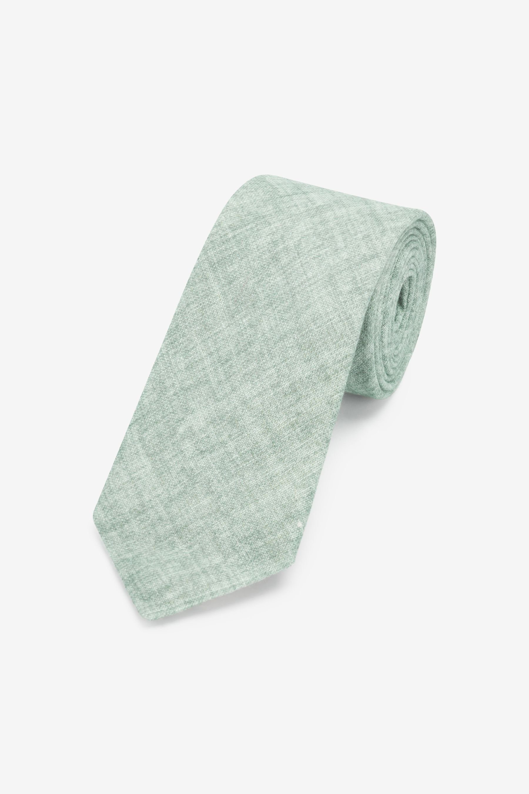 Next Krawatte Signature Leinen-Krawatte Made in Italy (1-St) Sage Green