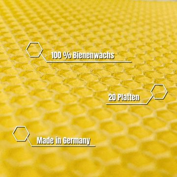 Wachsmann Bienenprodukte Bastelnaturmaterial Bienenwachsplatten, 20 x 15 cm, 20 Stück, 100% echtes Bienenwachs