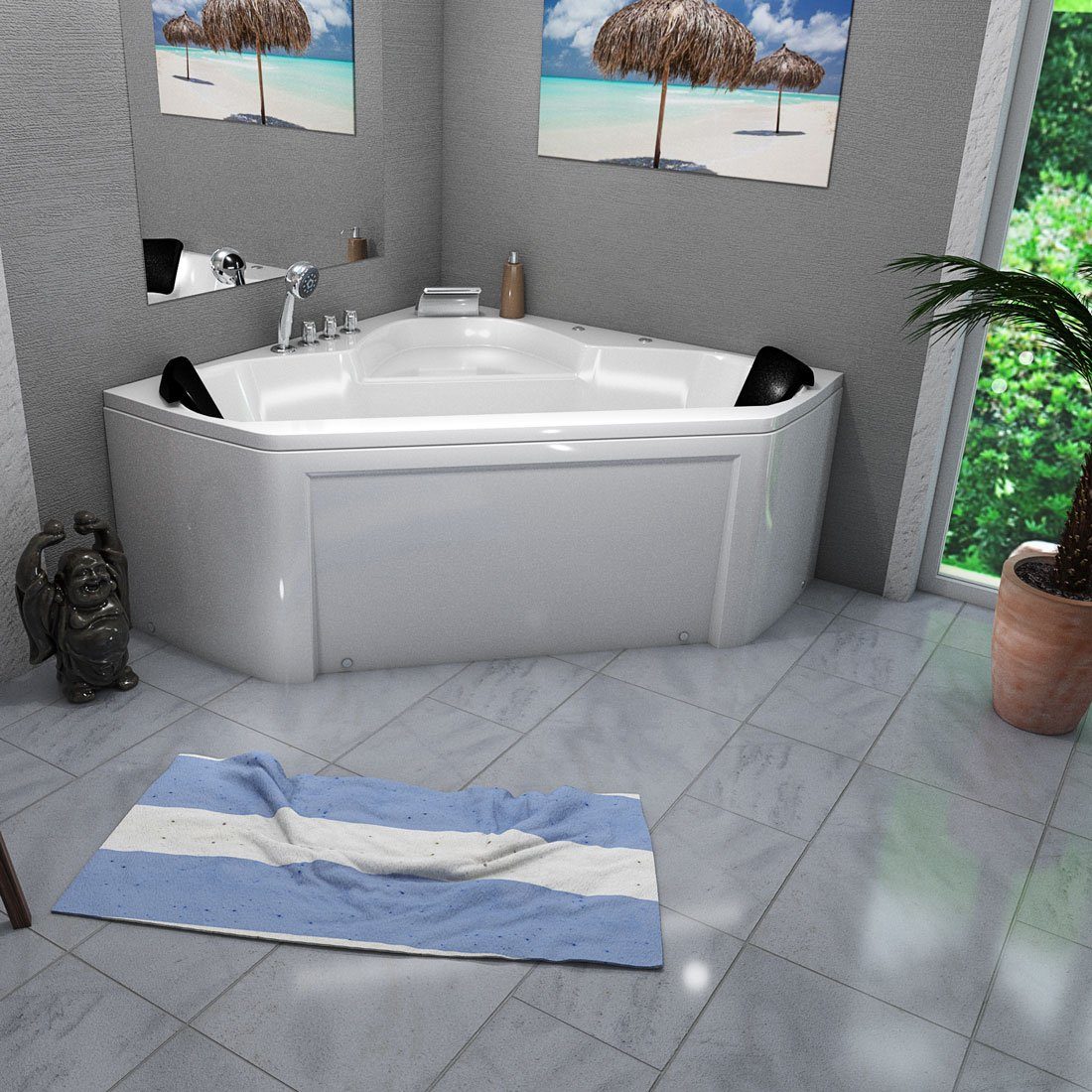 Thumbnail - AcquaVapore Whirlpool-Badewanne Whirlpool Pool Badewanne Wanne W02 135x135cm, (1-tlg)