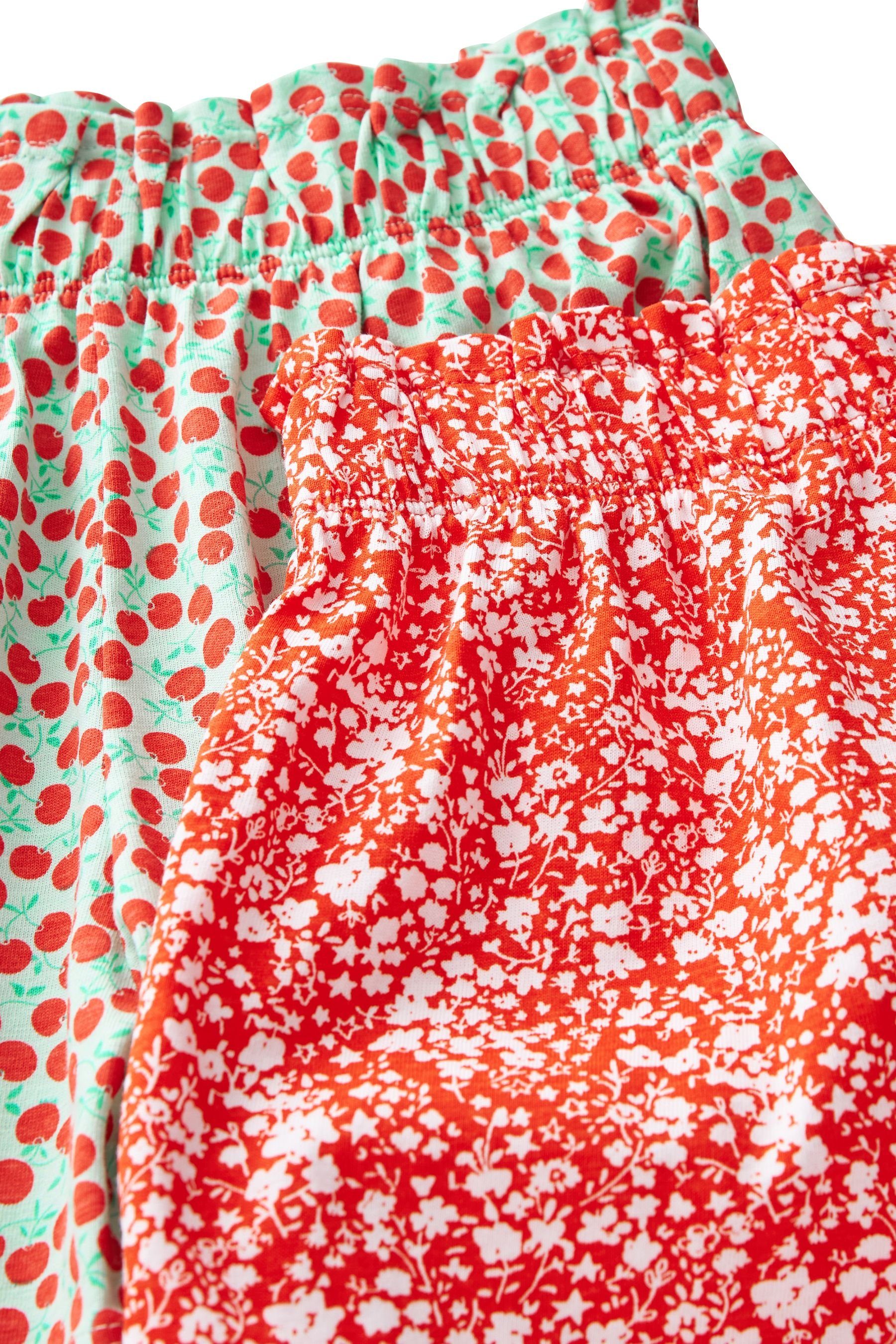 Pyjama tlg) Cherry Schlafanzüge, (4 Red/White Kurze Floral Next 2er-Pack