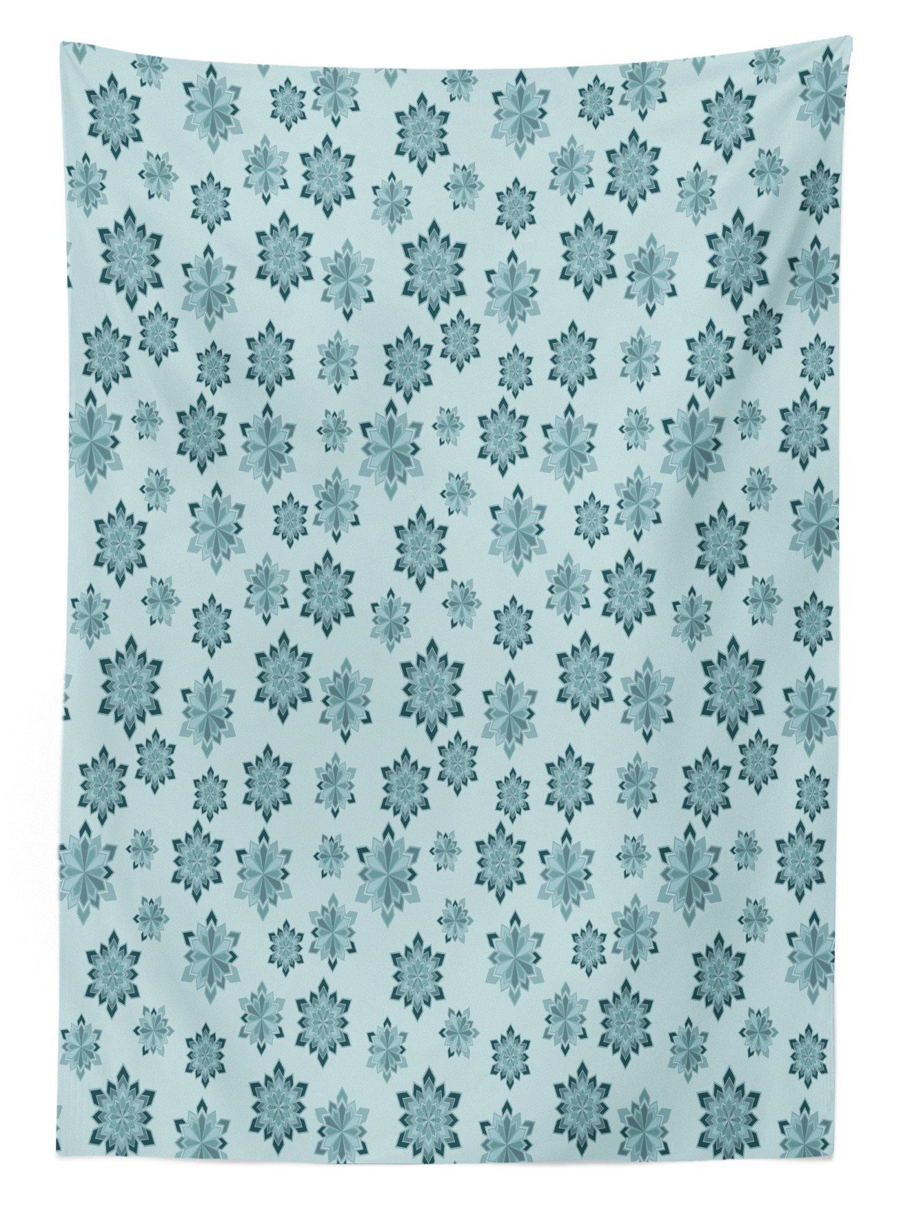 Abakuhaus Tischdecke Bereich Außen den Winter-Schneeflocken Klare Farben, Für Farbfest Waschbar geeignet Teal Aufwändige