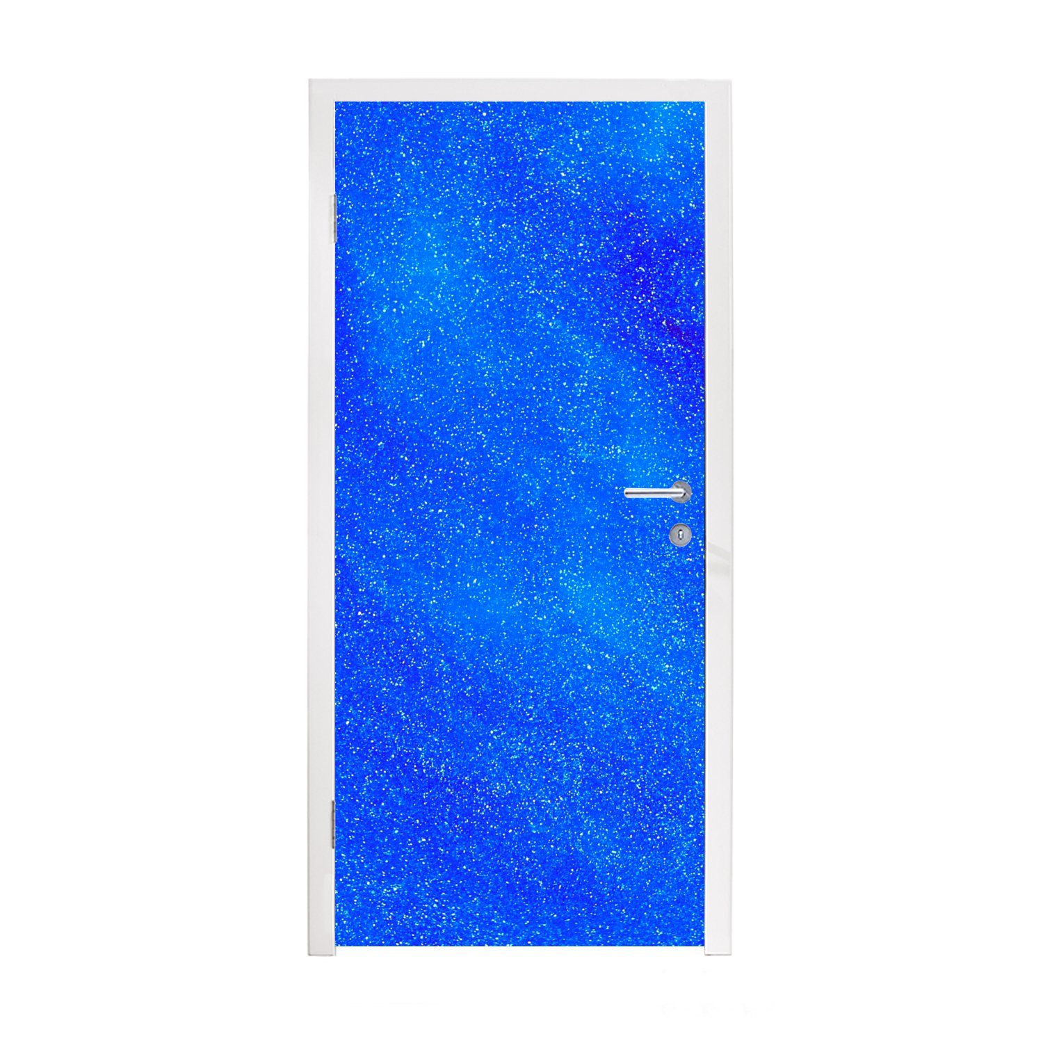 Abstrakt Türaufkleber, für 75x205 Tür, St), Türtapete Design, - cm (1 Fototapete bedruckt, Matt, - Blau MuchoWow