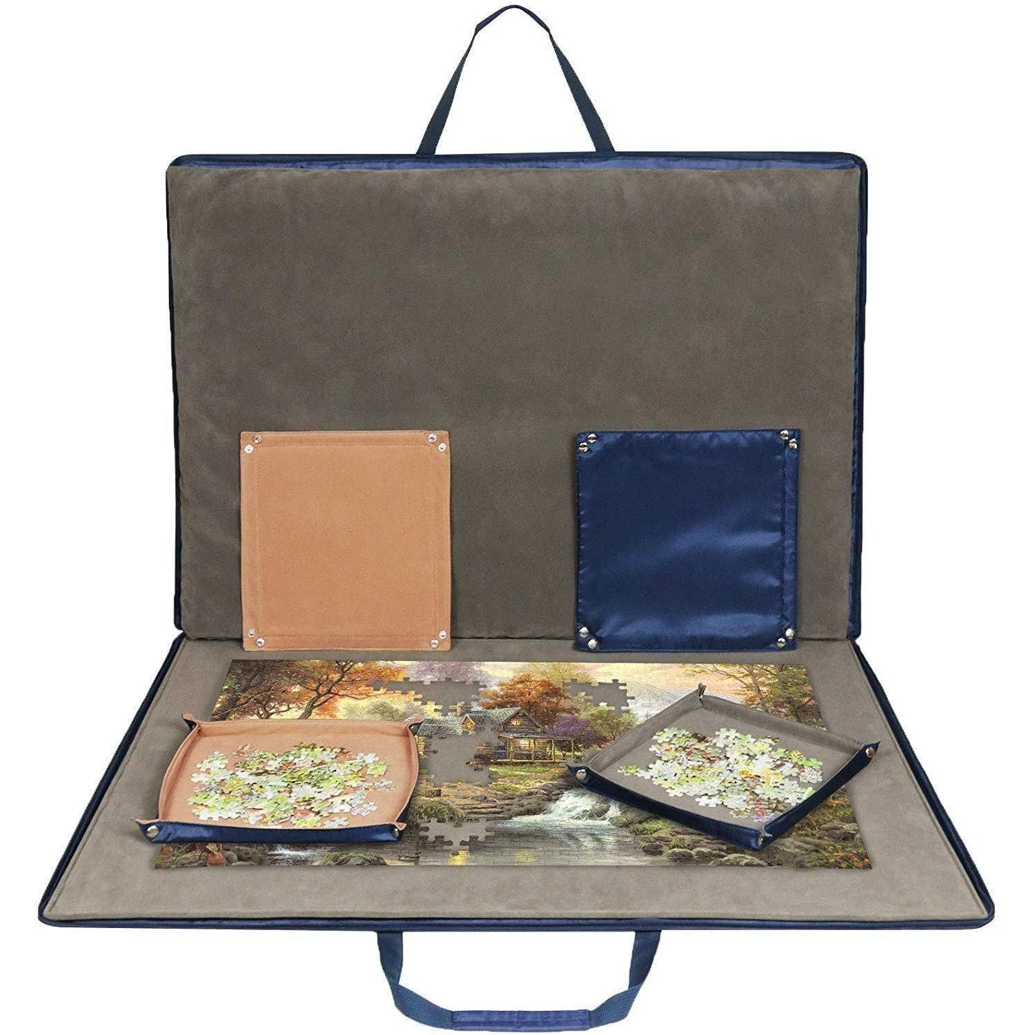 LuxusKollektion Puzzle-Tasche Puzzle Brett mit Etui Blau