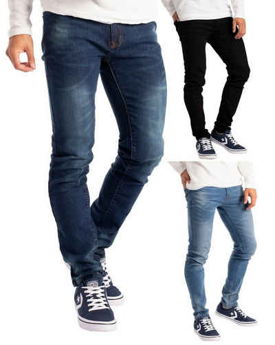 BlauerHafen Slim-fit-Jeans »Herren Slim Fit Jeanshose Stretch Designer Hose Super Flex Denim Pants« Alle Größen von 28-40, erhältlich 30, 32 & 34 Beinlänge, 98% Baumwolle, 2% Stretch, 2 Seitentaschen, 2 Gesäßtaschen und 1 vordere Münztasche