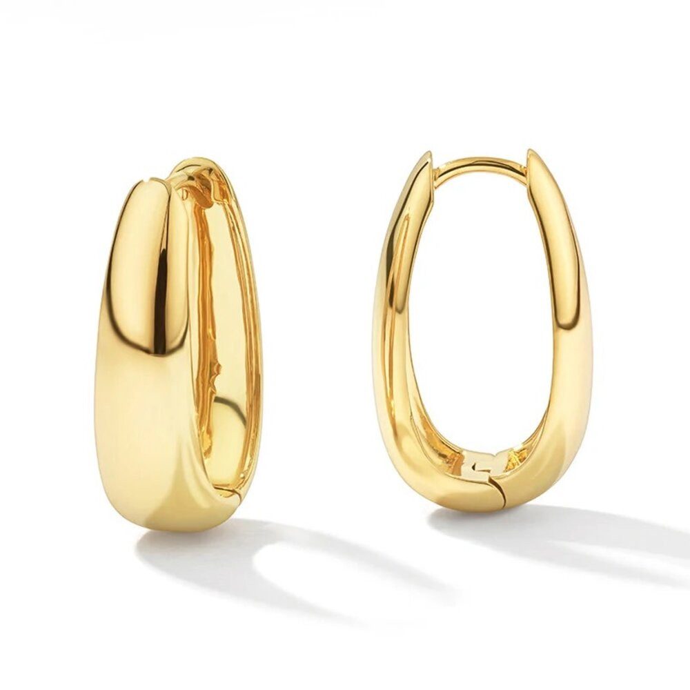 ROUGEMONT Paar Creolen Damen Creolen Ohrringe 18K Vergoldung -wasserfest & Hypoallergen, Wasserfest & langlebig