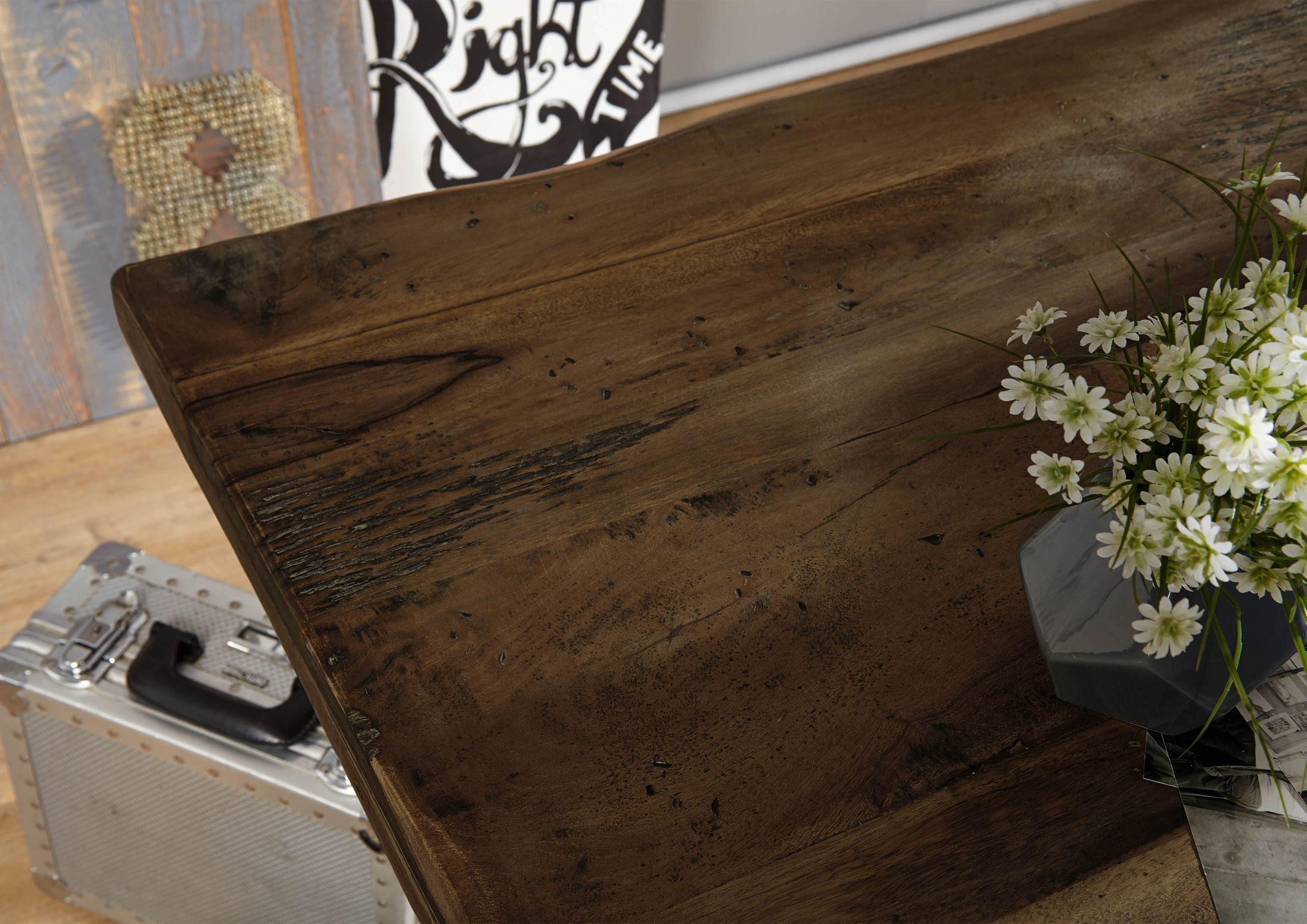 Massivmoebel24 Esstisch RAILWAY (Massivholz, Massivholztisch), Esstisch Mango 160x90x76 Mango lackiert RAILWAY #408