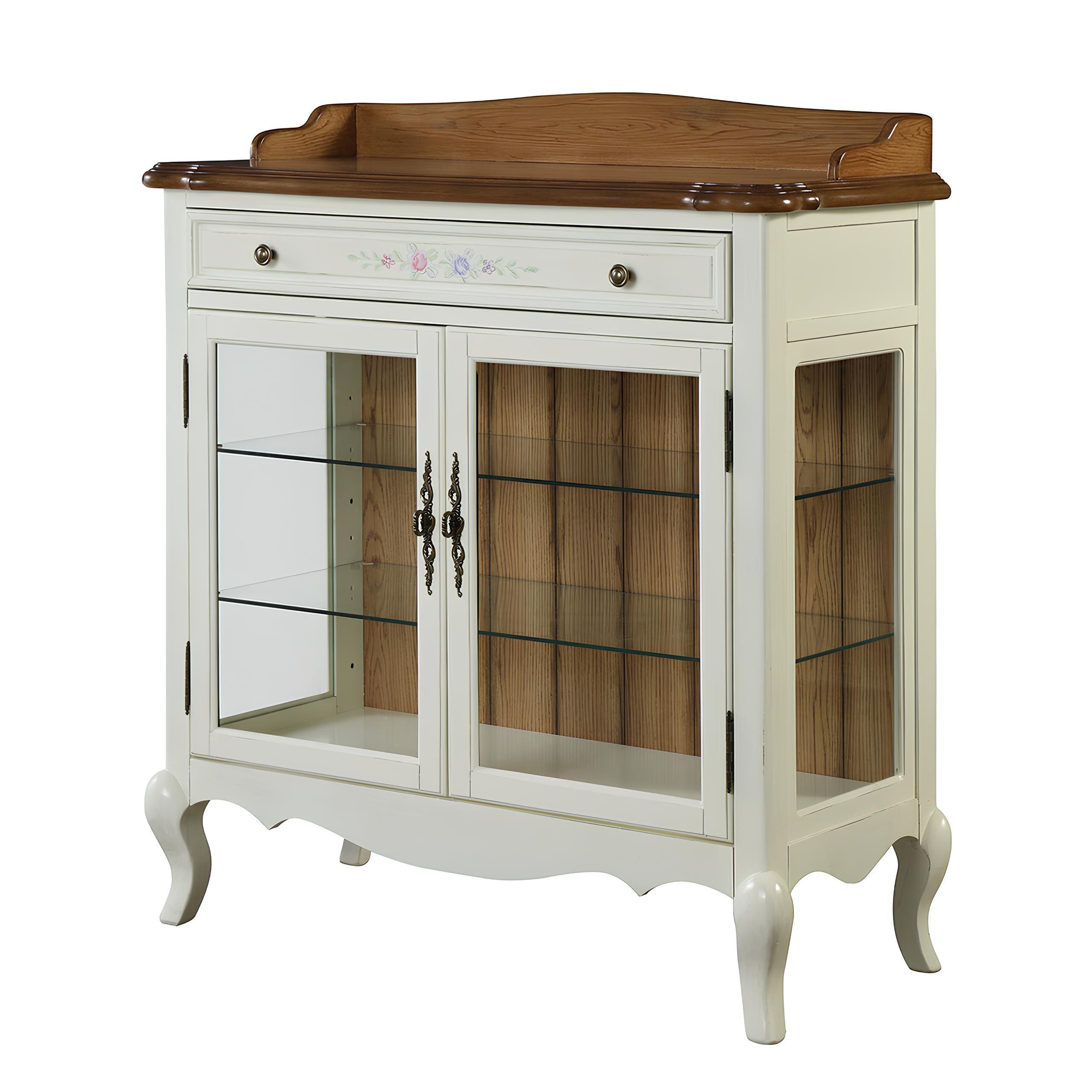 Xlmoebel Vitrine Klassischer Seitenschrank aus Holz für elegantes Wohnen (1-St., Seitenschrank) Hergestellt in Europa