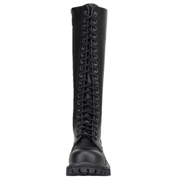 ANGRY ITCH Angry Itch 20-Loch Leder Stiefel Schwarz Größe 40 Schnürstiefel aus echtem Leder, mit Stahlkappe