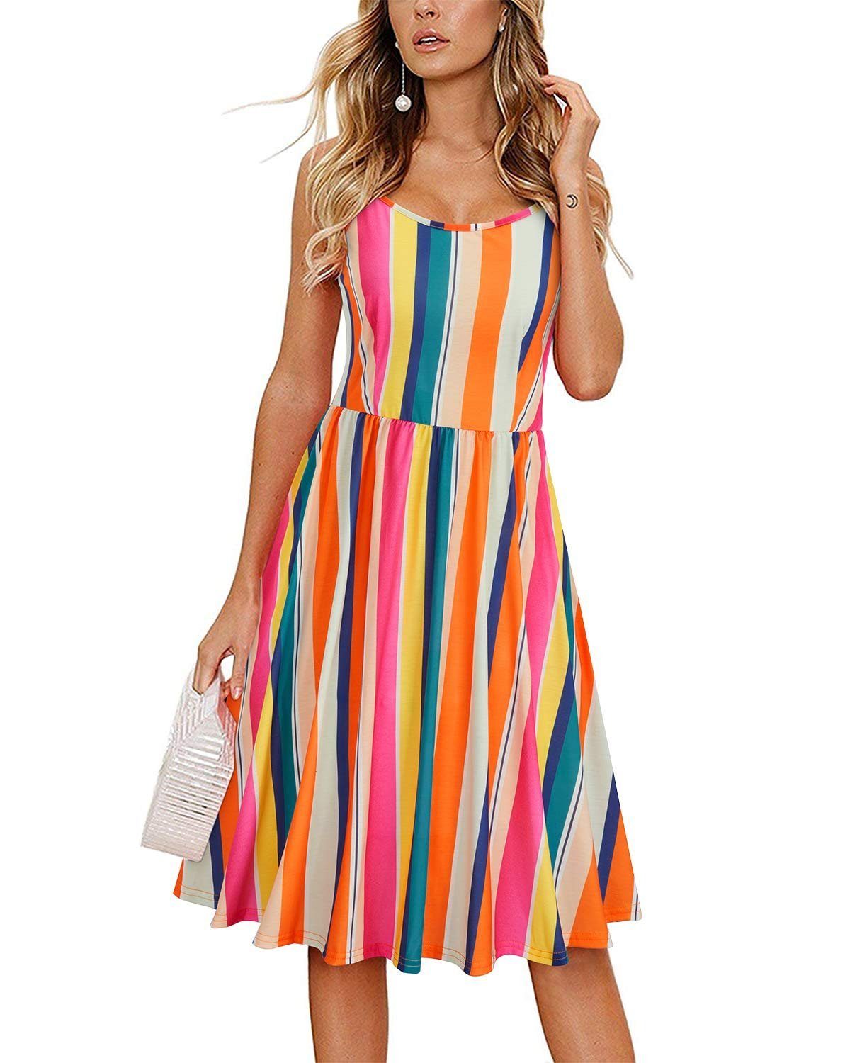 G4Free Sommerkleid »OTGFNN21S310« Damen Sommer Tank Top Kleid  Spaghettiträger Strandkleid mit Taschen online kaufen | OTTO