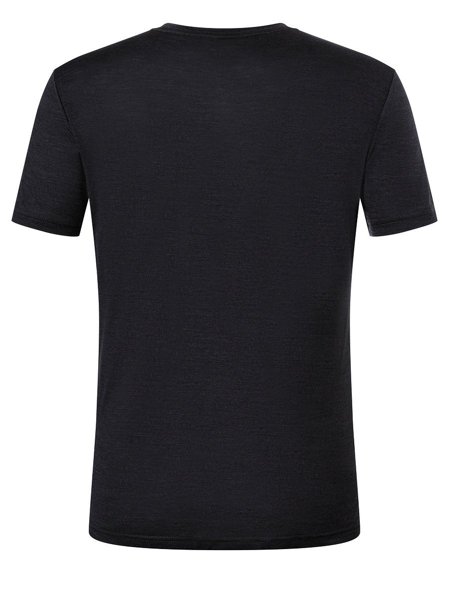 White Black lässiger Merino T-Shirt TEE Jet T-Shirt Print, Merino-Materialmix M TERRAIN Melange/Fresh SUPER.NATURAL ALL
