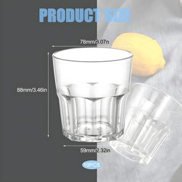 HIBNOPN Gläser-Set Gläser Acryl Trinkglas Unzerbrechlich Wiederverwendbare 260ml 10PCS