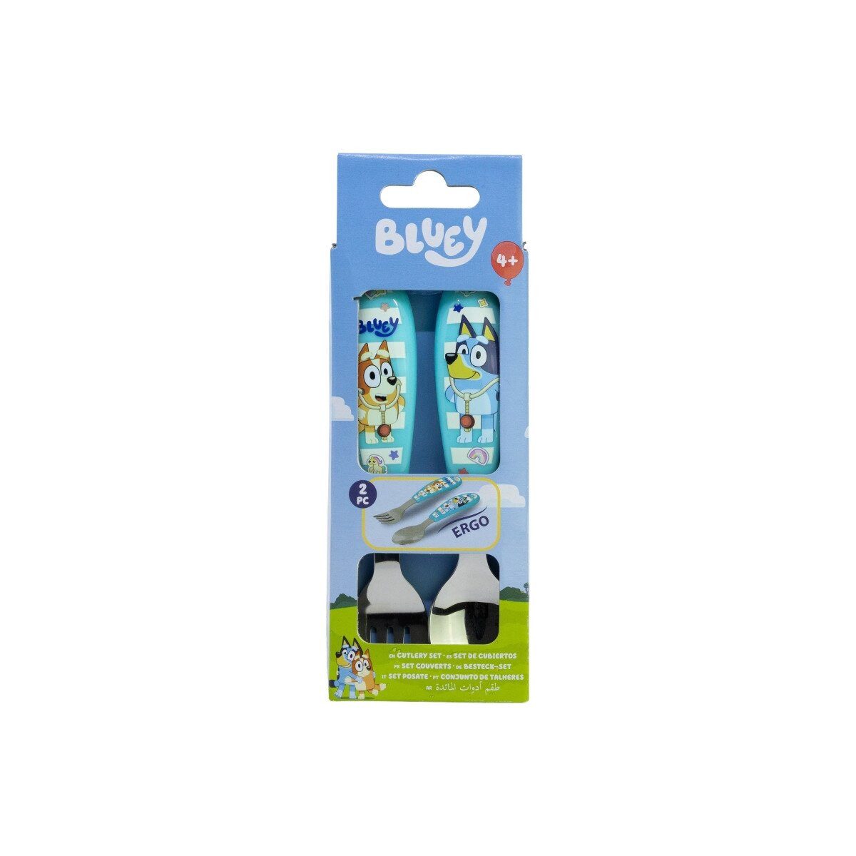Bluey Kinderbesteck Bluey Yummy Metall-Ergo-Besteckset, 2-tlg. (2-tlg), Edelstahl – Bild 3 von 3