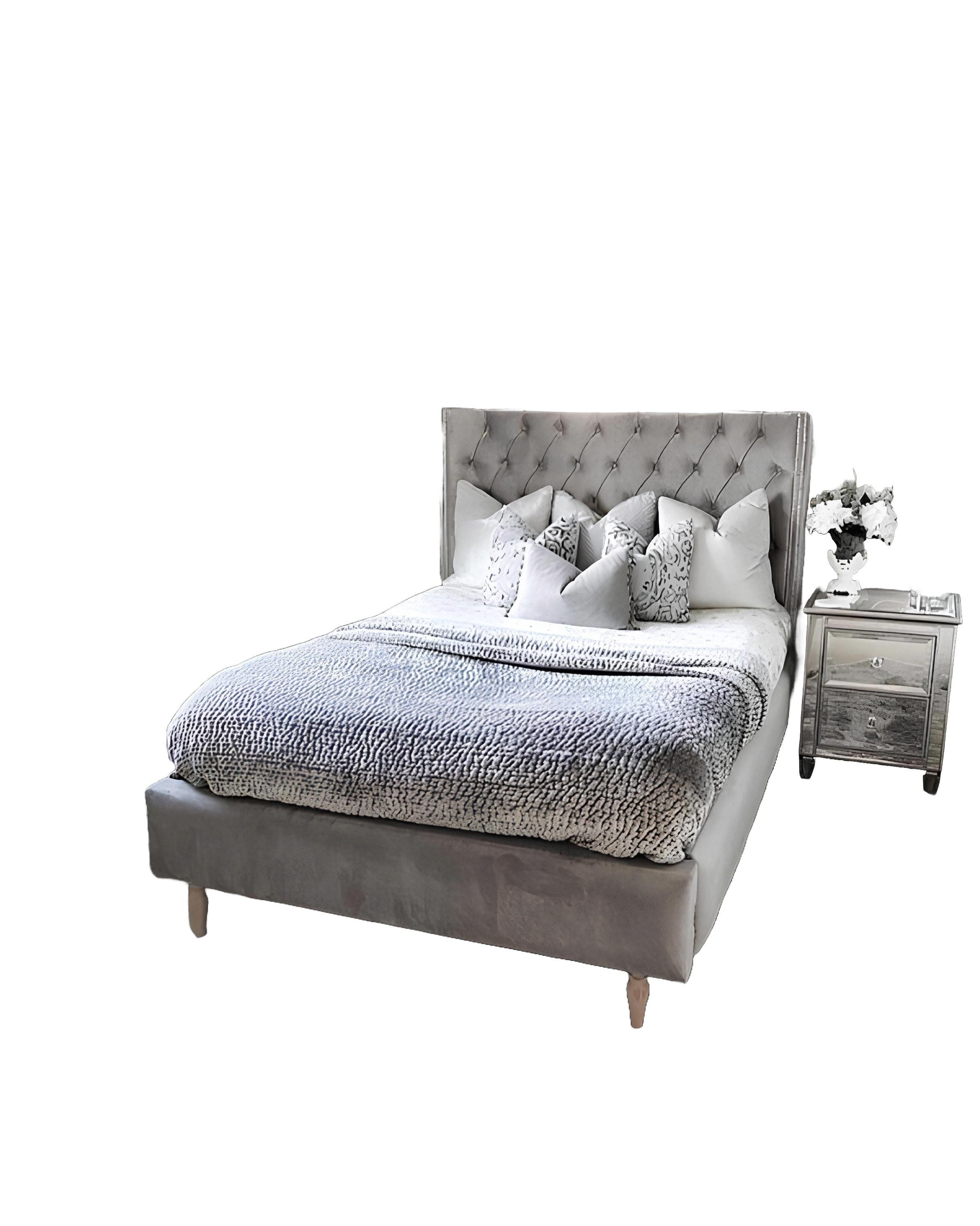 Xlmoebel Bett Chesterfield-Design Bett für das Schlafzimmer mit englischen Elementen (Chesterfield Bett 4062292302343), Hergestellt in Europa