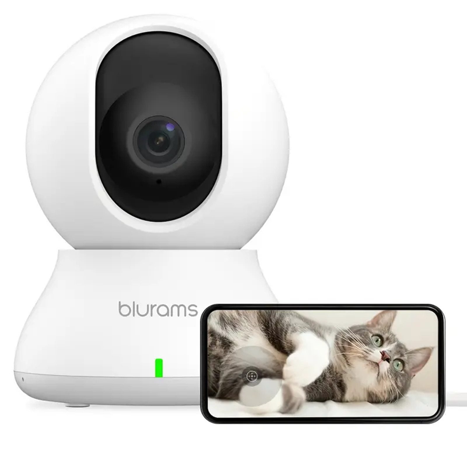 Blurams Überwachungskamera 2K 360° WLAN 360° Kamera mit Bewegungserkennung (Innen, Sirene, Farbnachtsicht, 2-Wege-Audio, kompatibel mit Alexa und Google)