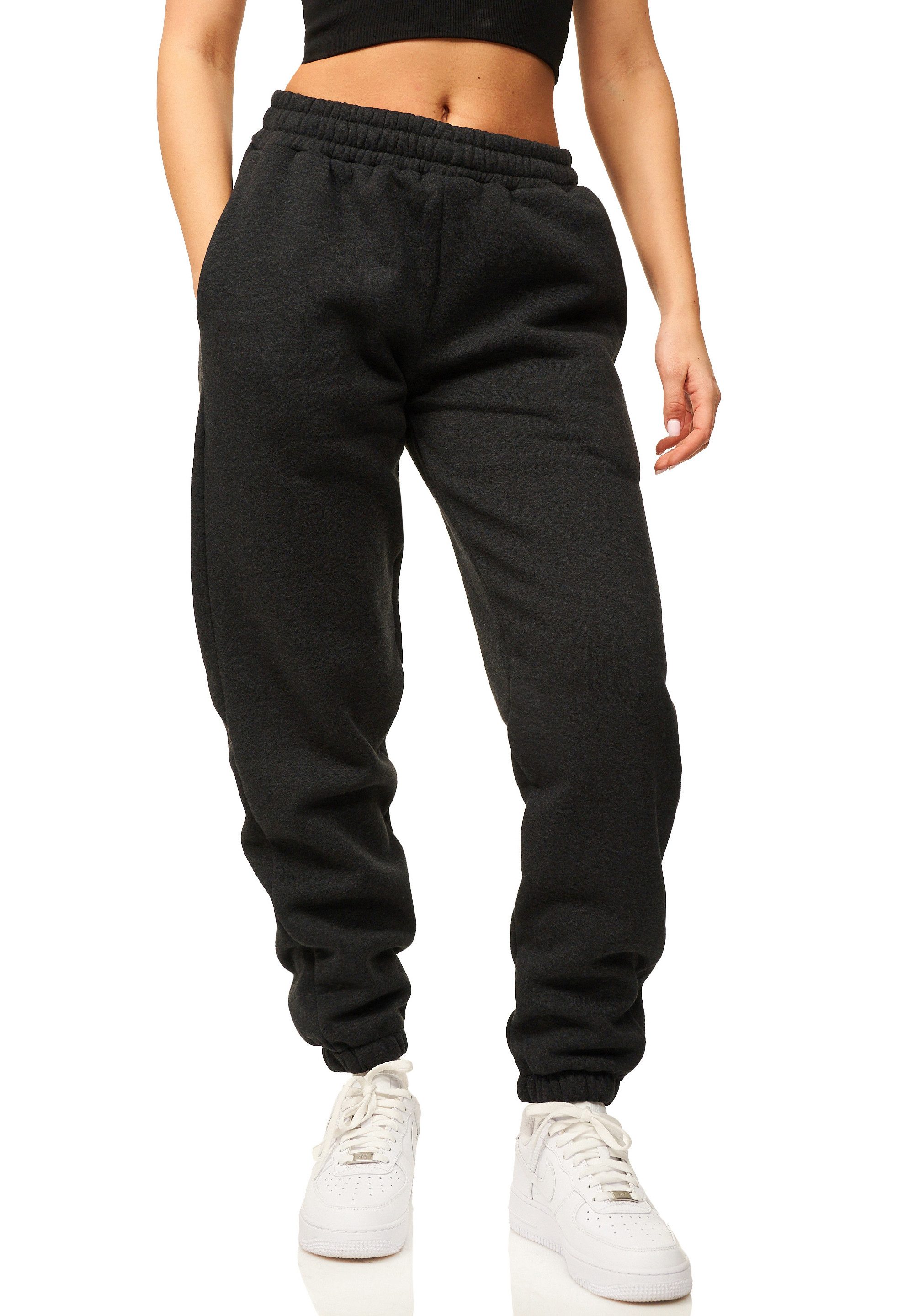 DAILY COTTON Jogginghose im Straight-Fit als Lange Trainingshose Sweatpants Damen Freizeithose mit Bündchen aus Baumwolle