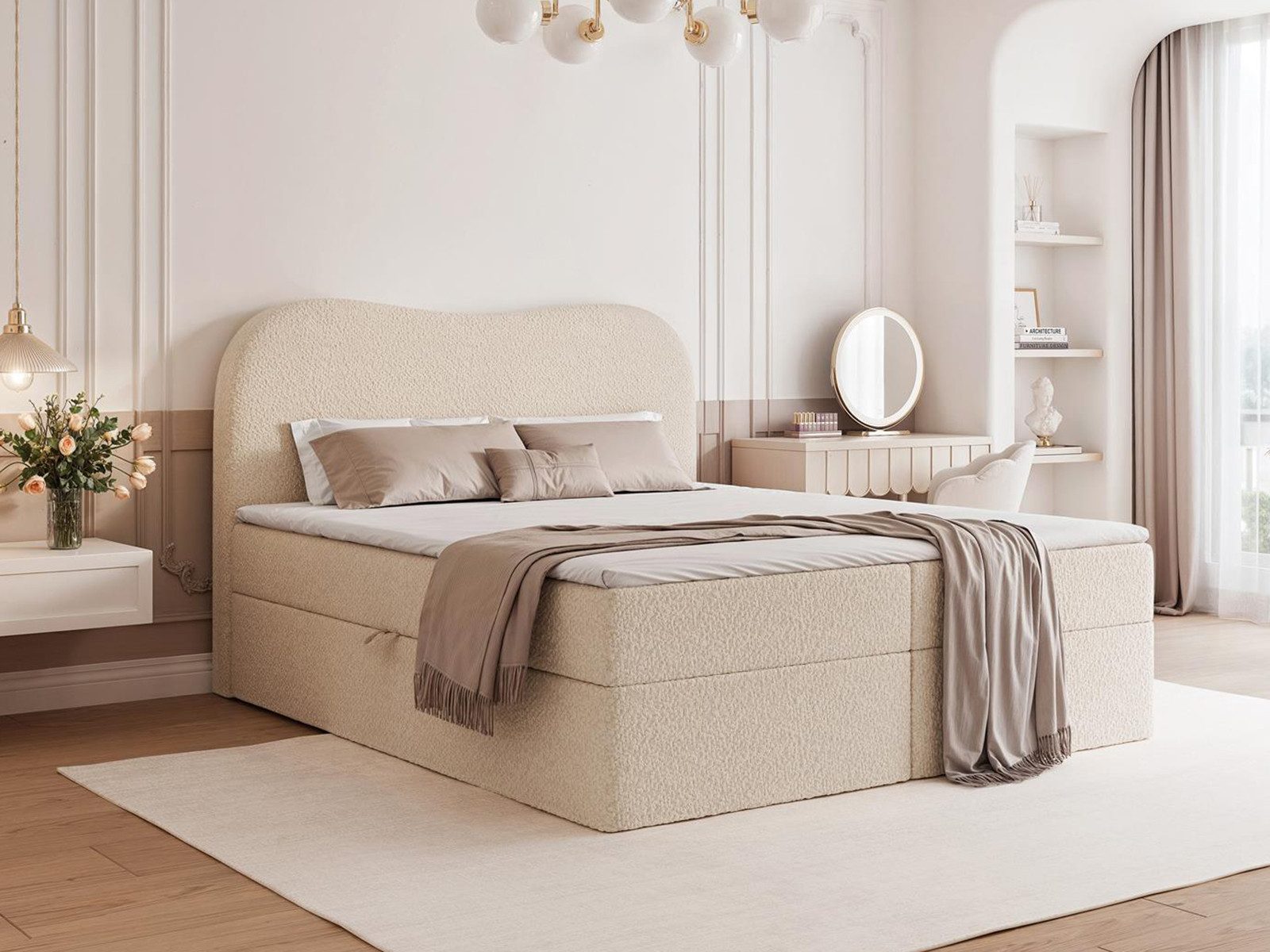 Compleo Boxbett Designerbett, Teenager-Bett für Mädchenzimmer, zwei Bettkasten (TOPSELLER), MADE IN EU, Stauraumbett