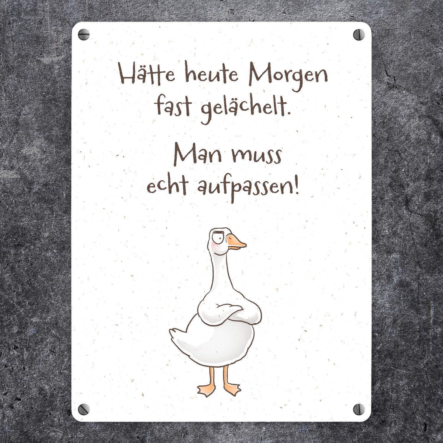 speecheese Metallschild Gilbert die Gans Metallschild in 15x20 cm mit Spruc günstig online kaufen