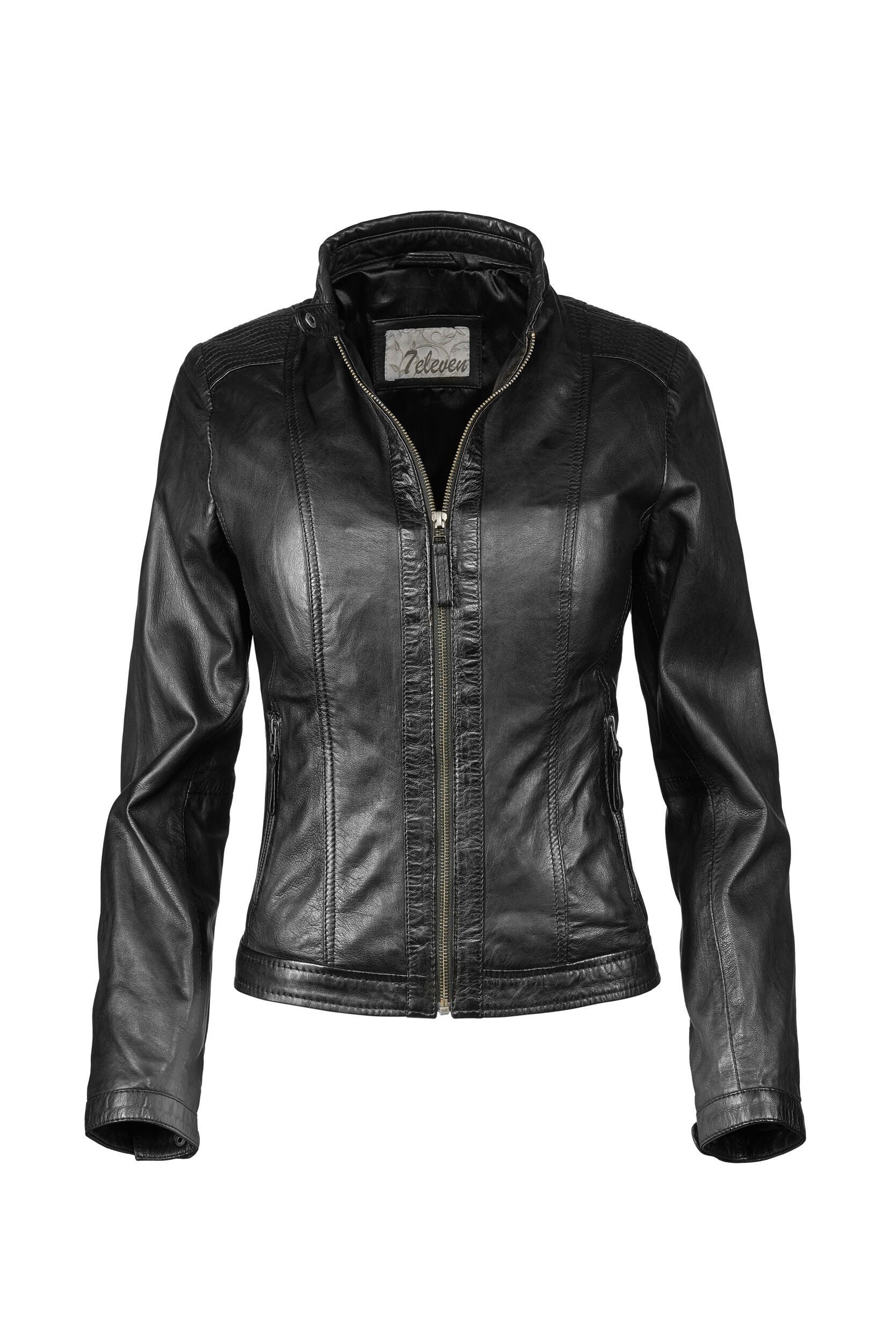 7eleven Lederjacke SEURSULA (1-St) mit Stehkragen günstig online kaufen