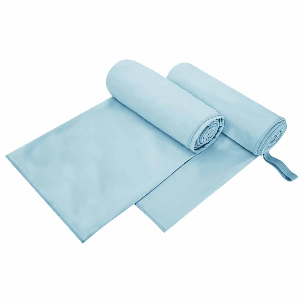 vidaXL Handtuch Sporthandtücher 2 stk. Blau 200 x 100 cm Polyester und Polyamid, Polyester und Polyamid (2-St)
