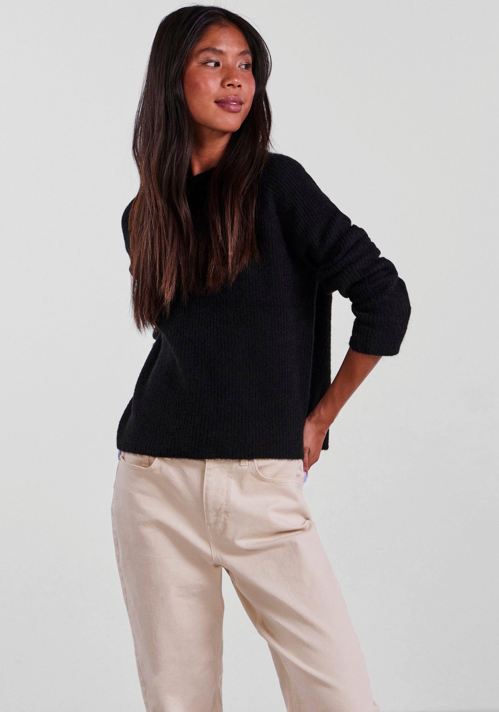 pieces Rundhalspullover PCELLEN LS O-NECK KNIT günstig online kaufen